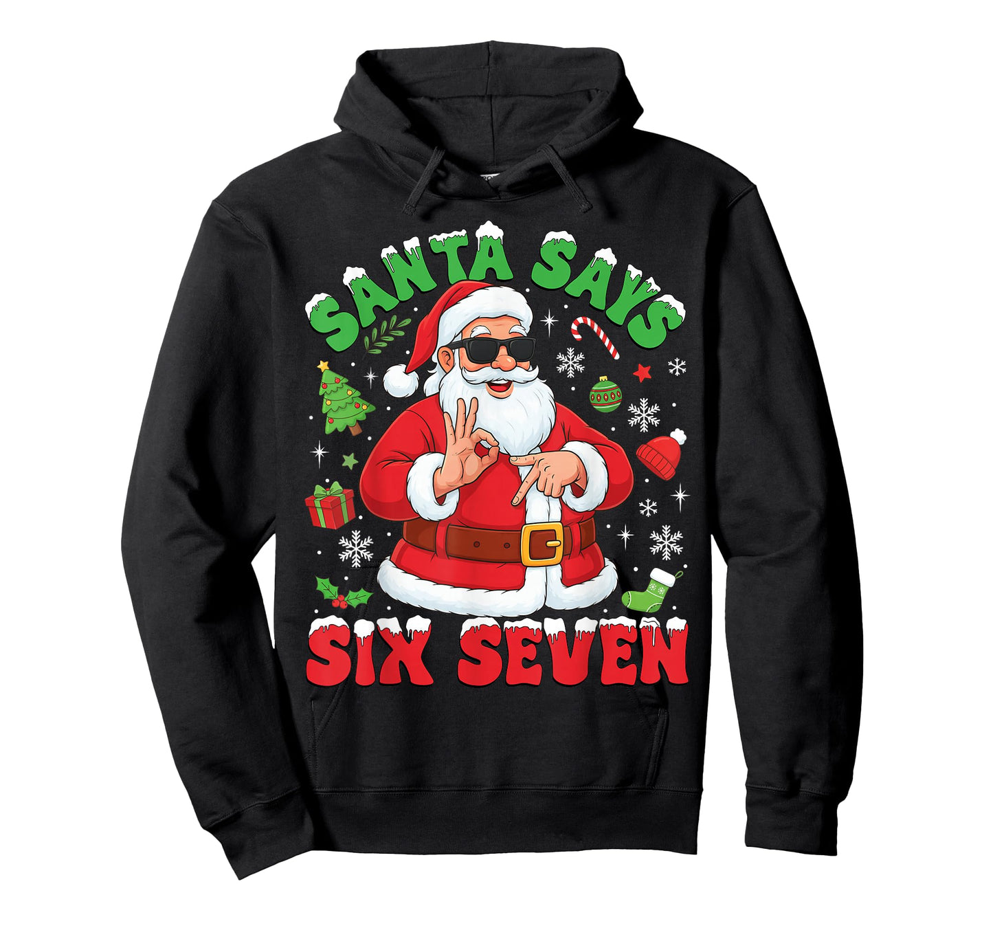 Funny Santa Says Six Seven Merry Christmas 67 Santa Claus T-Shirt