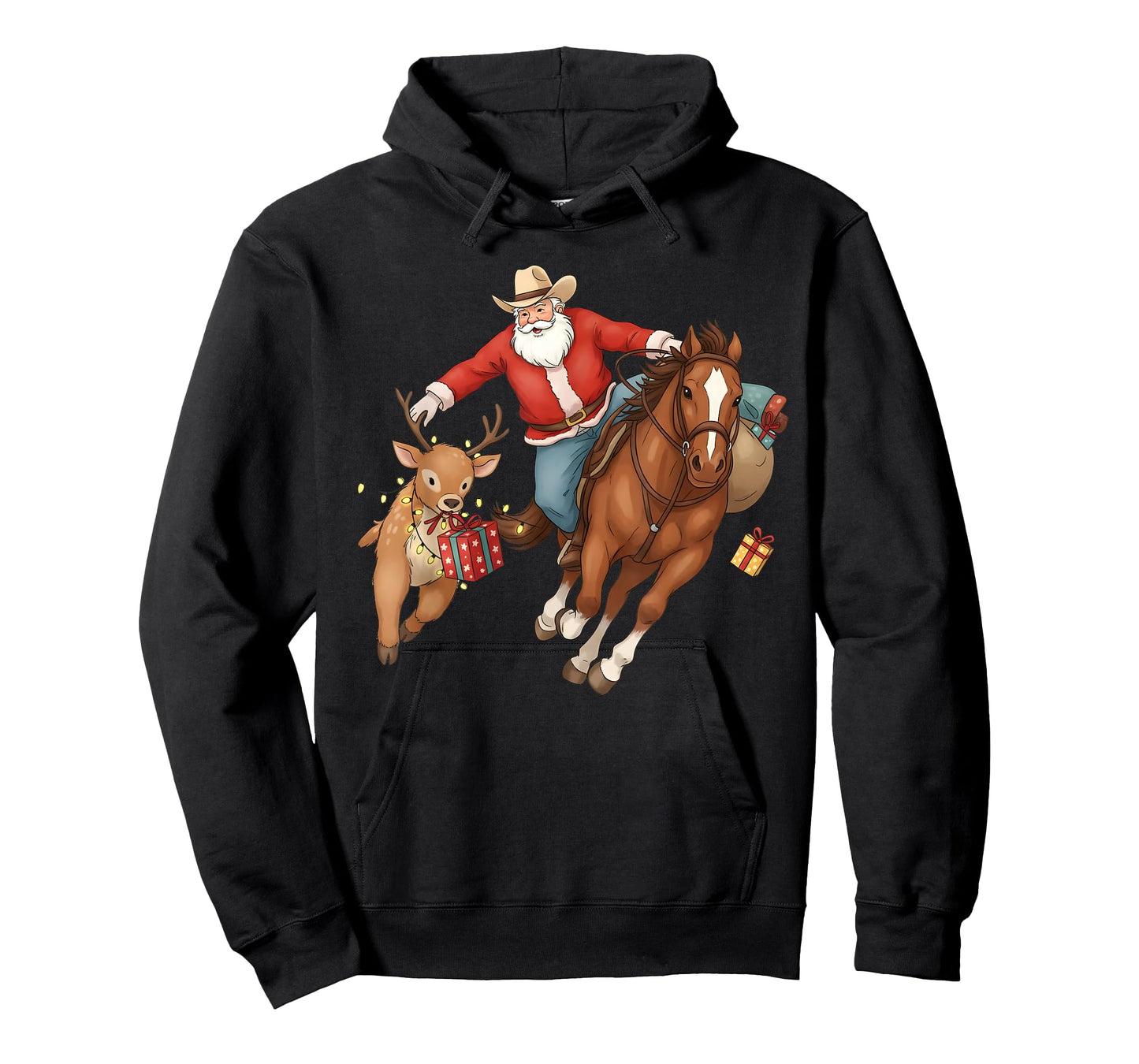 Cowboy Santa Riding Horse Western Christmas Rodeo T-Shirt