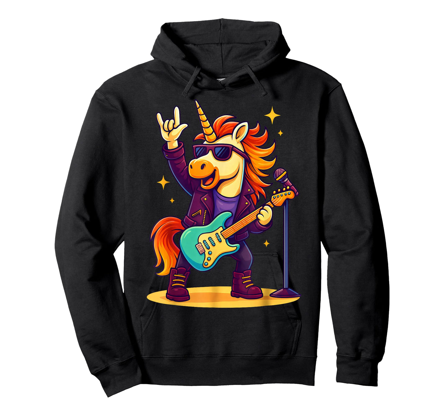 Rock'n Roll Unicorn Rockstar, Rock On Hand Rock Music Fun T-Shirt