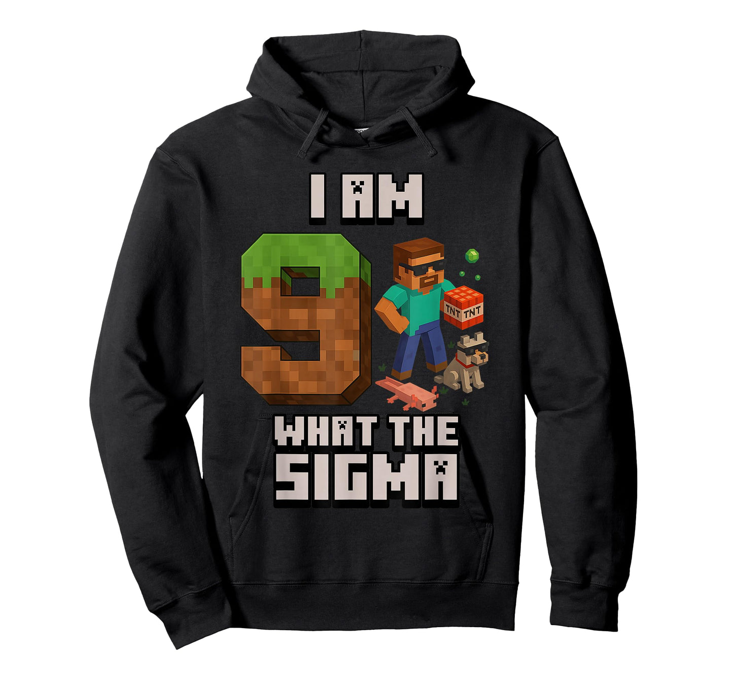 9th Birthday What The Sigma Pixel 9 Bday Gamer Boys Kids T-Shirt