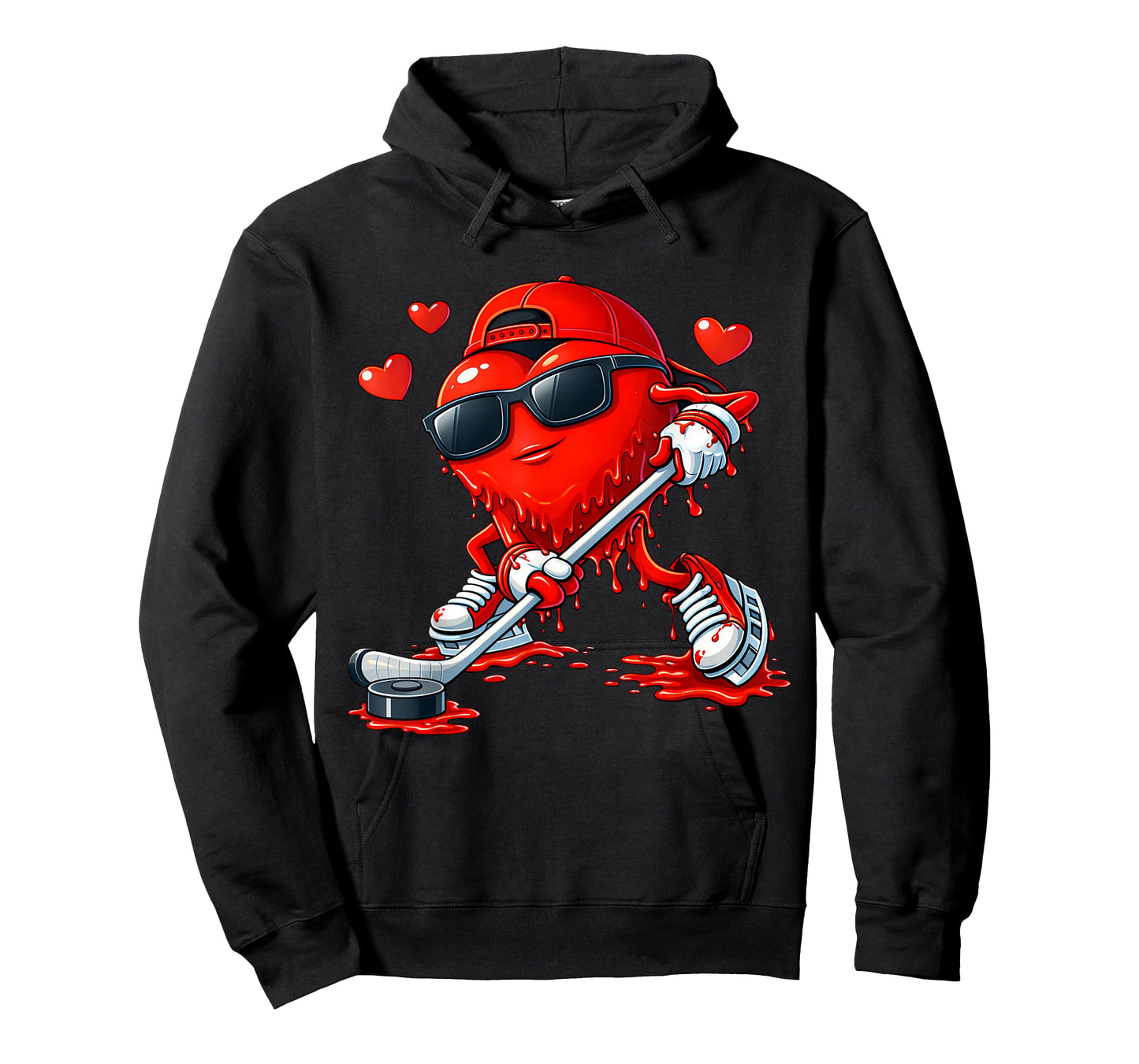Valentine Hockey Heart Drip Sport Love Valentines Day Boys T-Shirt