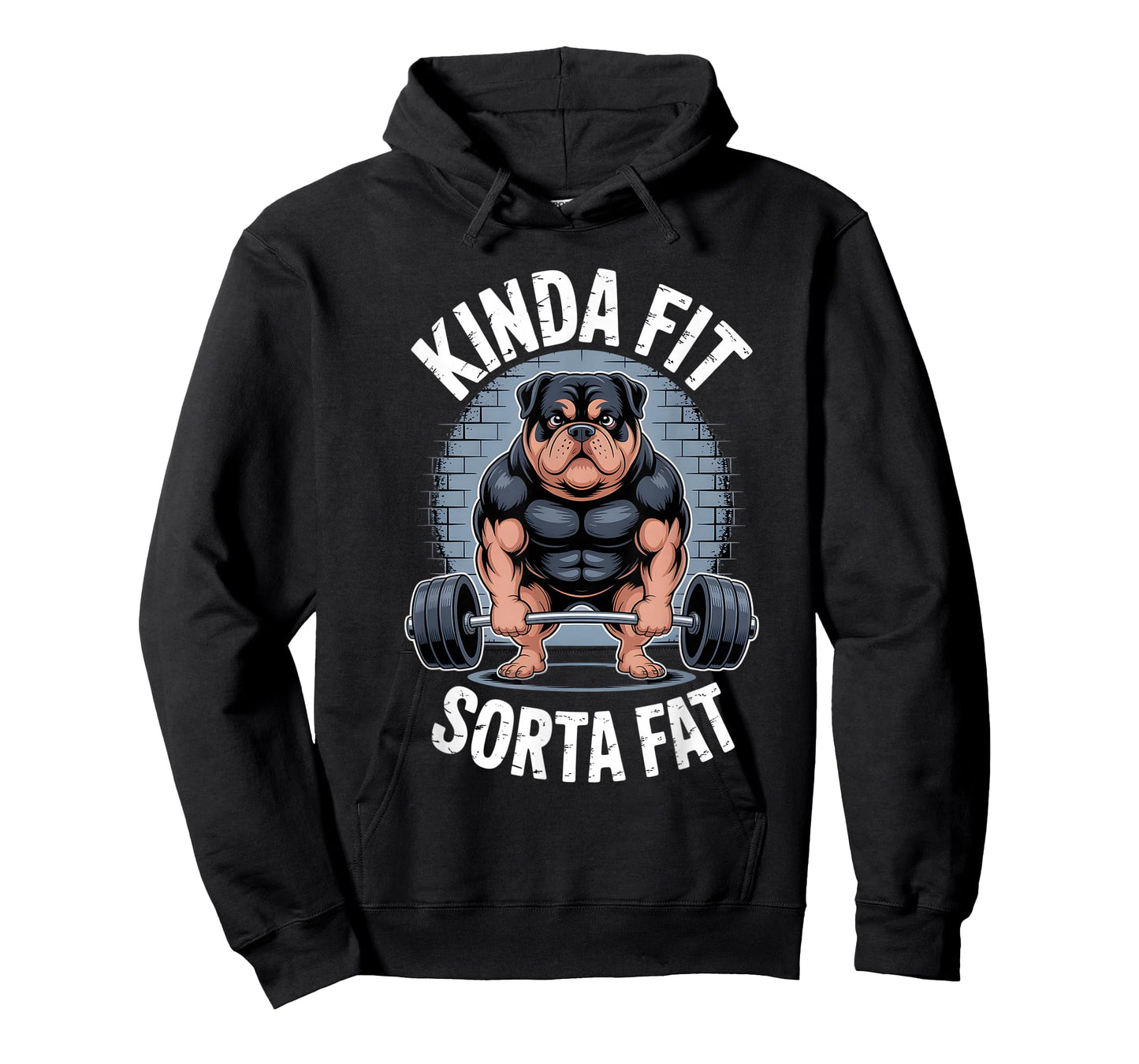 Kinda fit Sorta Fat Gym Rottweiler Weightlifting T-Shirt
