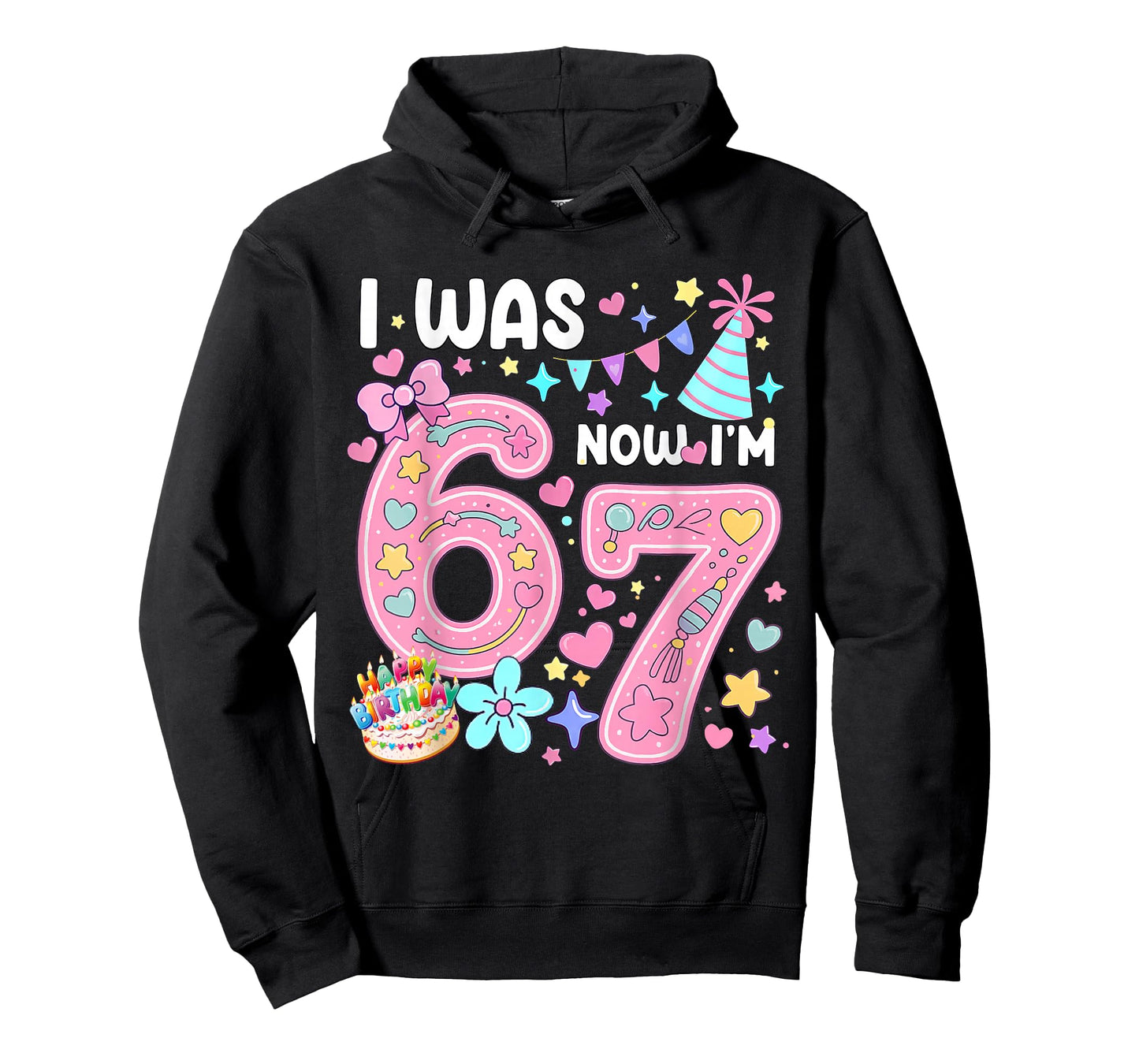 7 Year Old Birthday I was 6 Now I'm 7 67 Meme Funny Kids T-Shirt