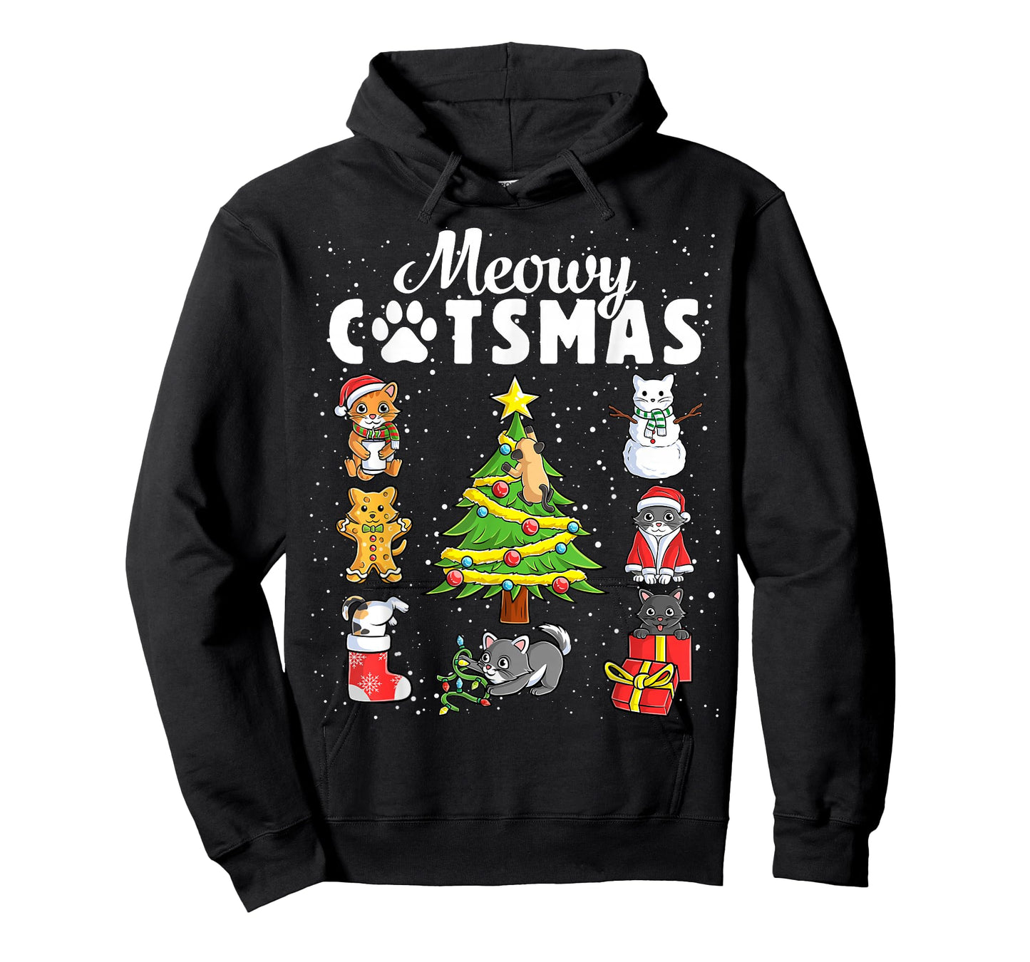 Meowy Catsmas Cats Christmas Funny Holiday Cat Boys Girls T-Shirt