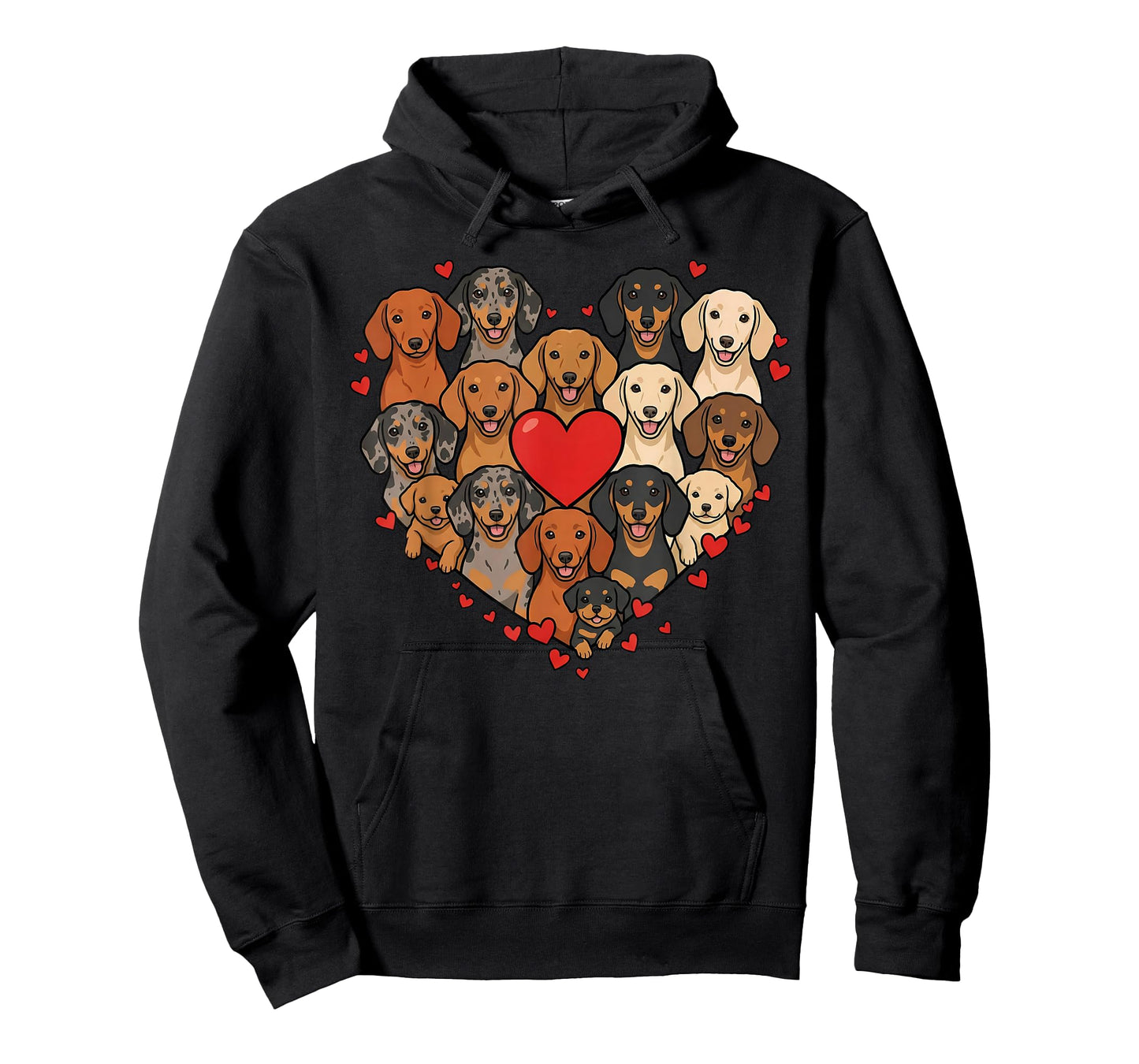 Cute Dachshund Heart Love Dog Lover Pet Mom Dad Valentine T-Shirt
