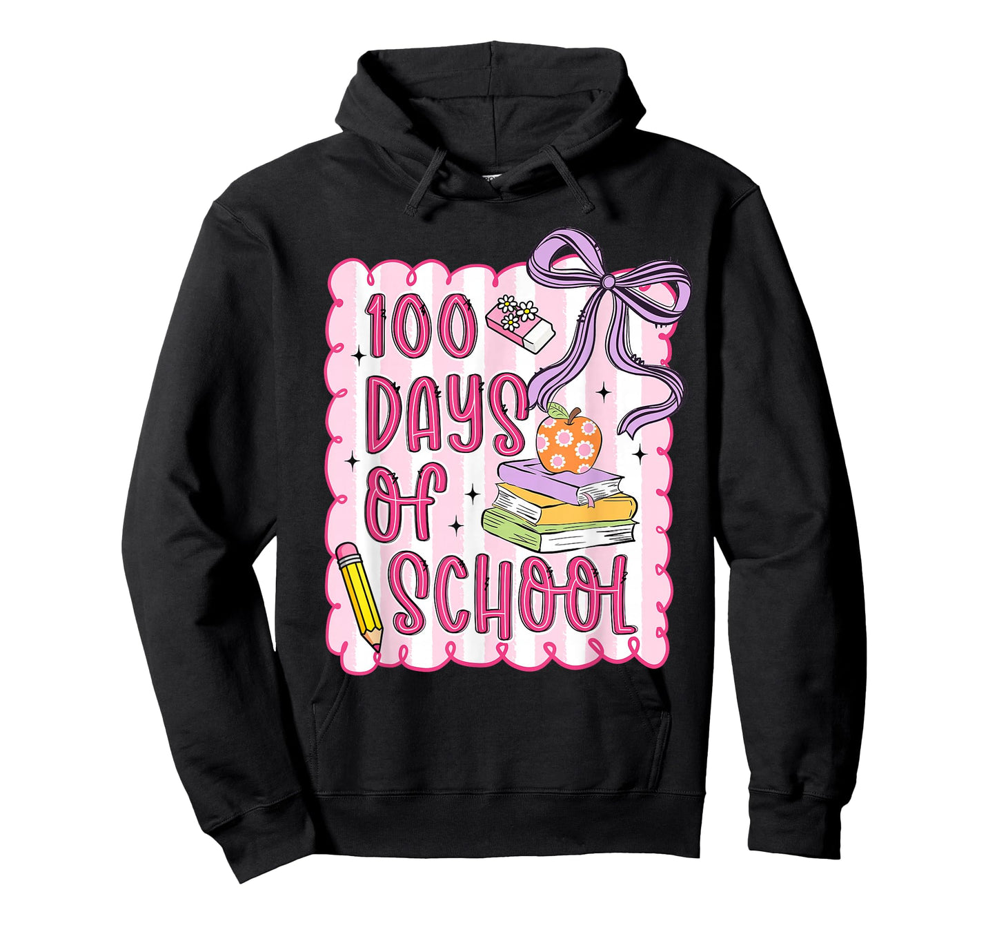 Preppy 100 Days of School Coquette Bow Pencil Teacher Girl T-Shirt