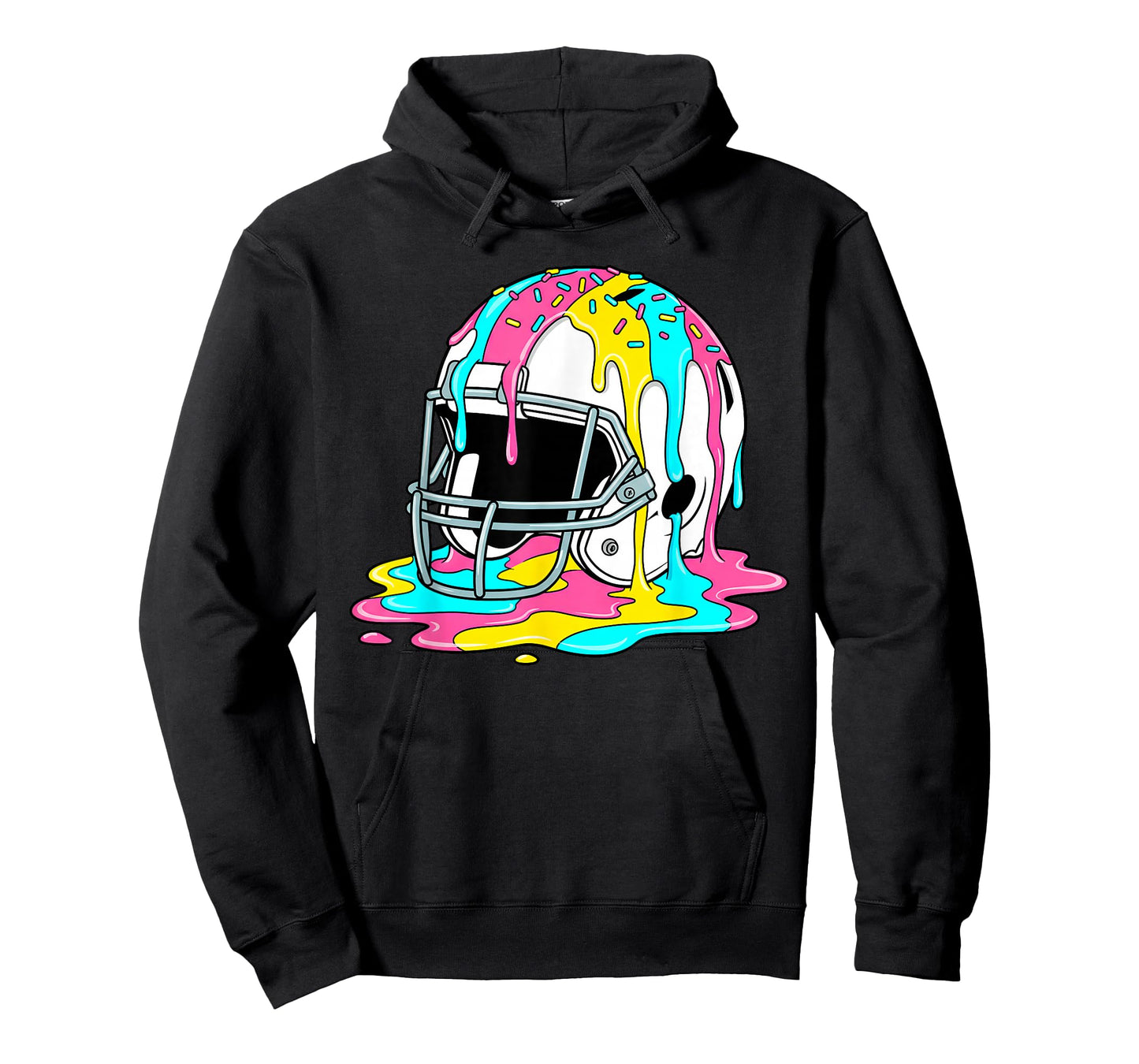 Football Helmet Drip Ice Cream Lineman WR QB RB Sport Player T-Shirt