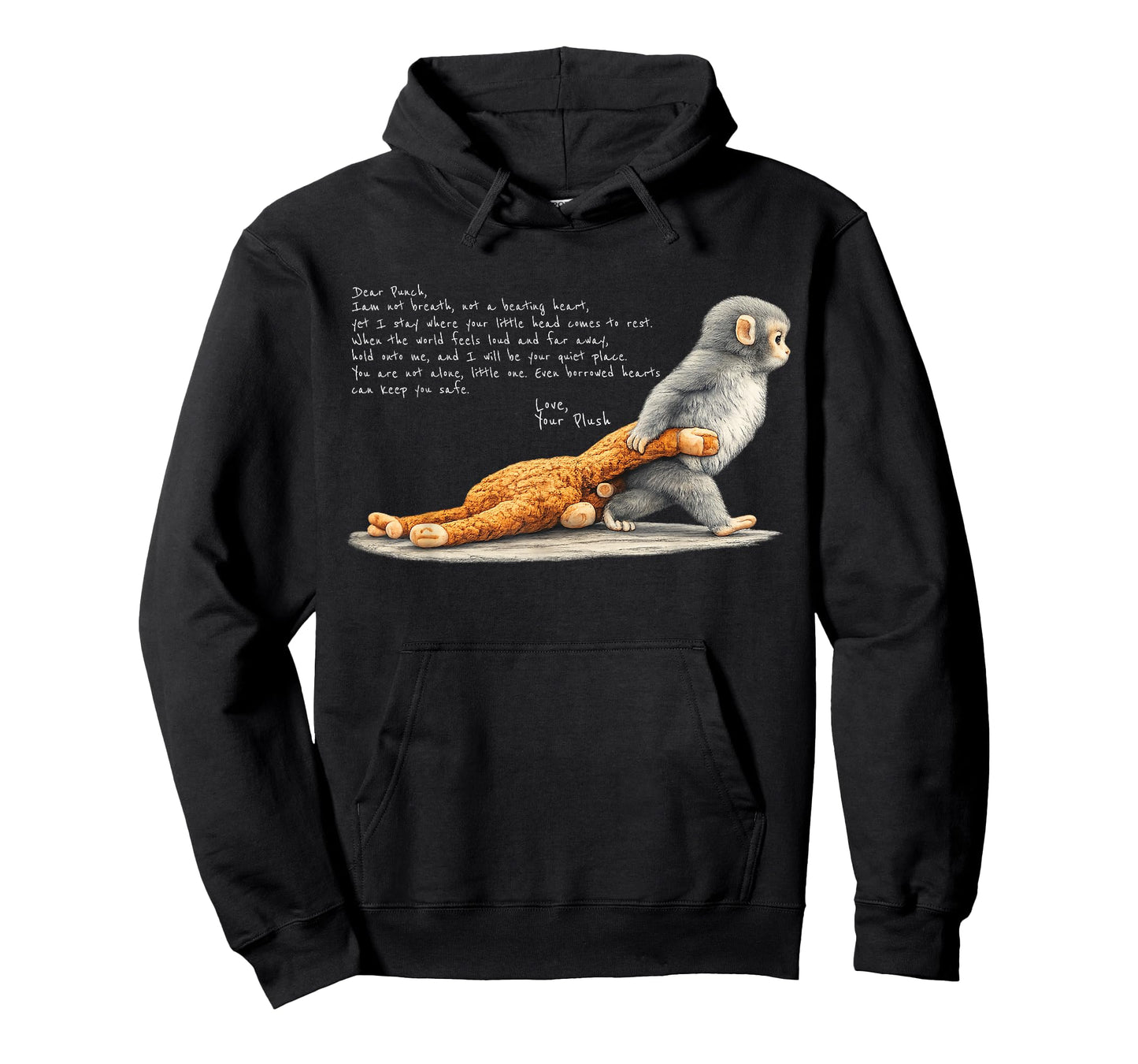 Cute Baby Monkey Named Punch Plush Hugging T-Shirt