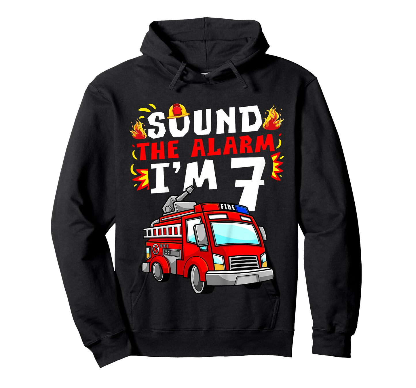 Fire Truck I'm 7 Sound The Alarm Firefighter 7th Birthday T-Shirt