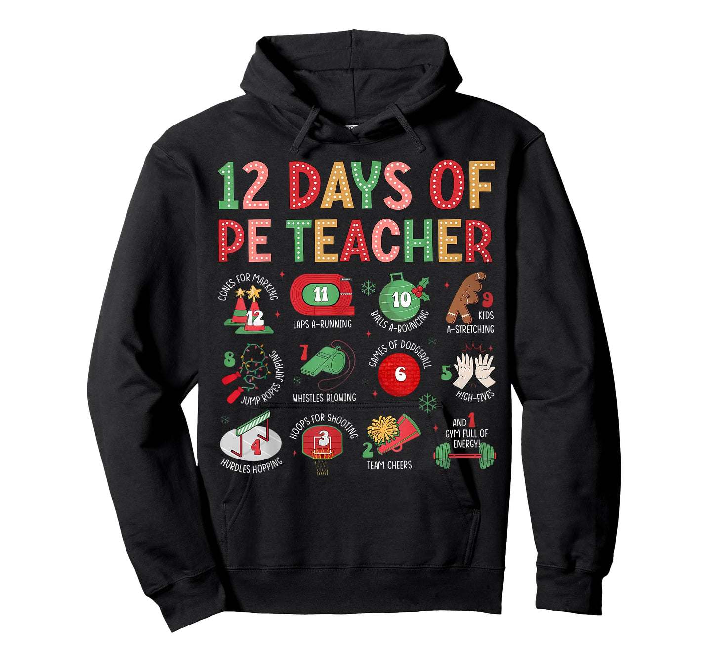 12 Days of A PE Teacher Christmas Physical Education Xmas T-Shirt