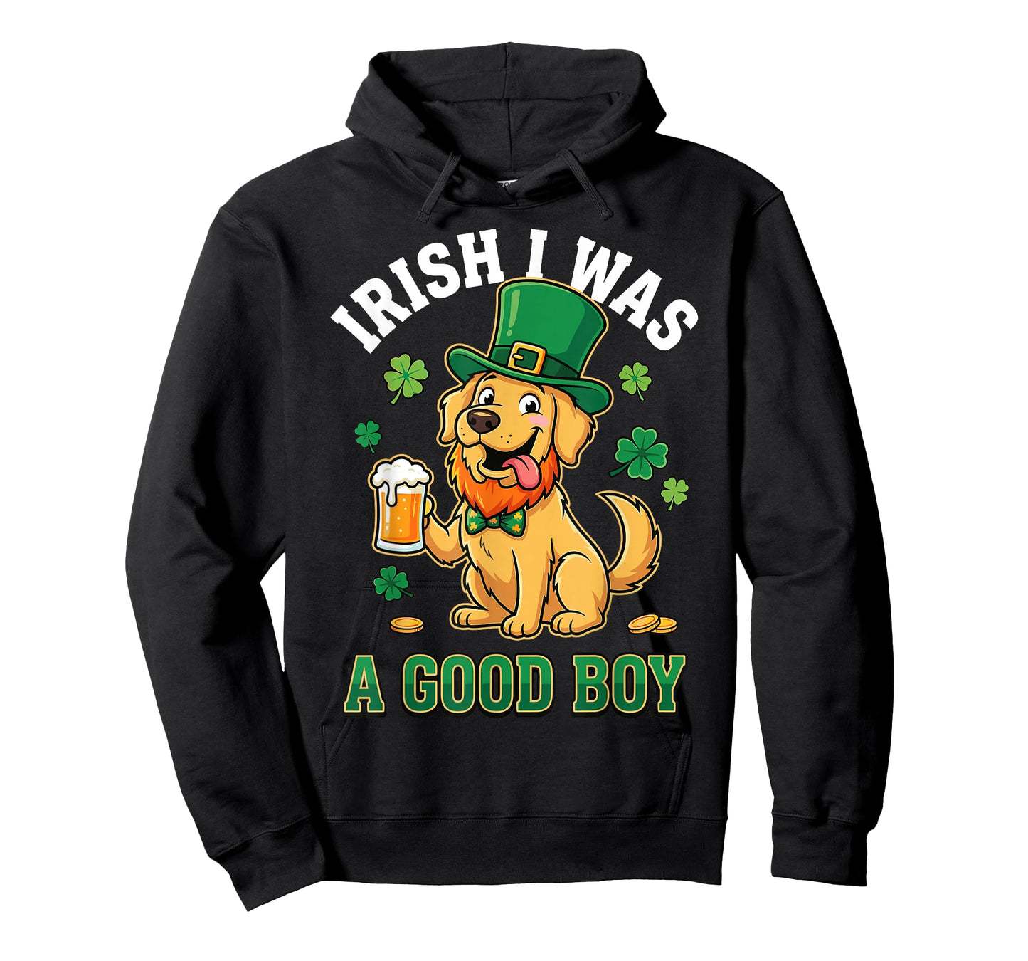 Funny St Patricks Day Golden Retriever Dog Irish Shamrock T-Shirt