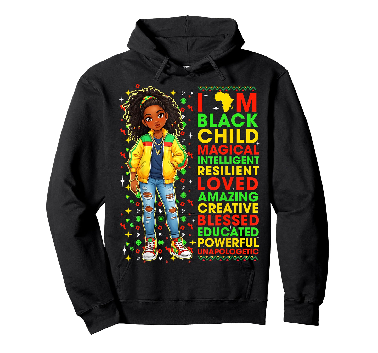 Black History Month I Am Black Child African American Girls T-Shirt