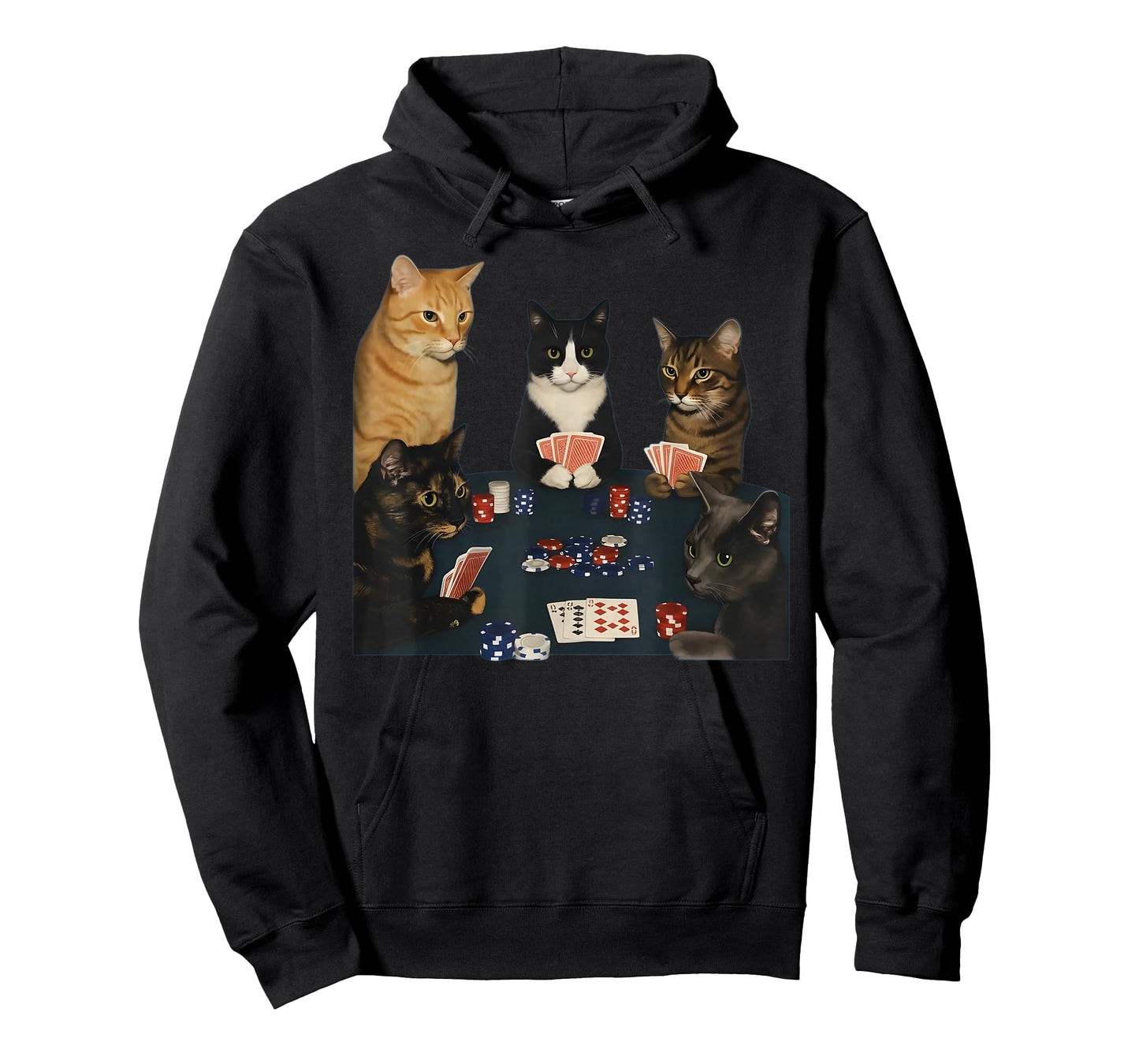 Vintage Cats Playing Pokerr Meme Funny Poker Gifts T-Shirt