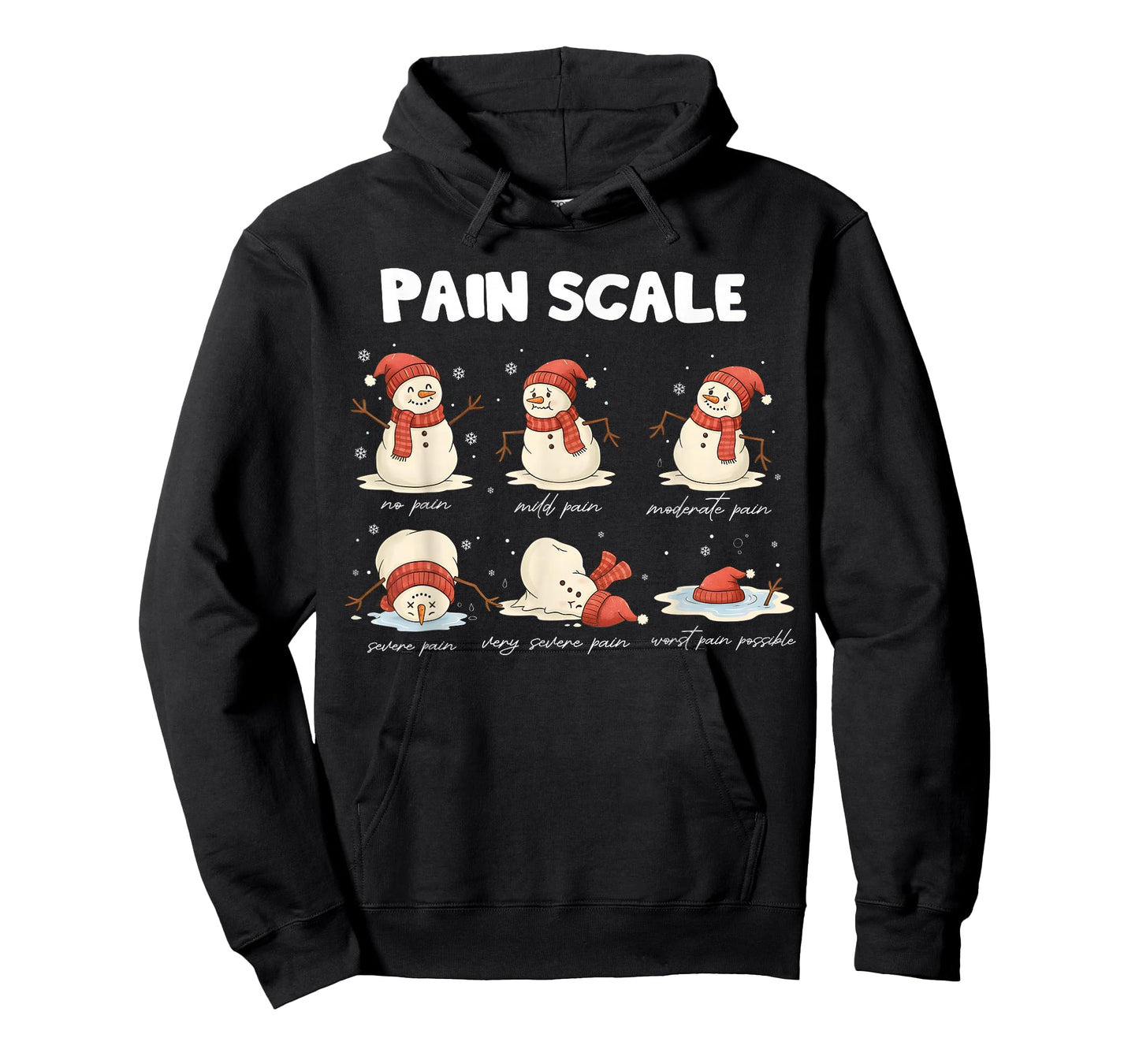 Pain Scale Snowman Nurse Christmas Xmas Snow Pajamas Holiday T-Shirt