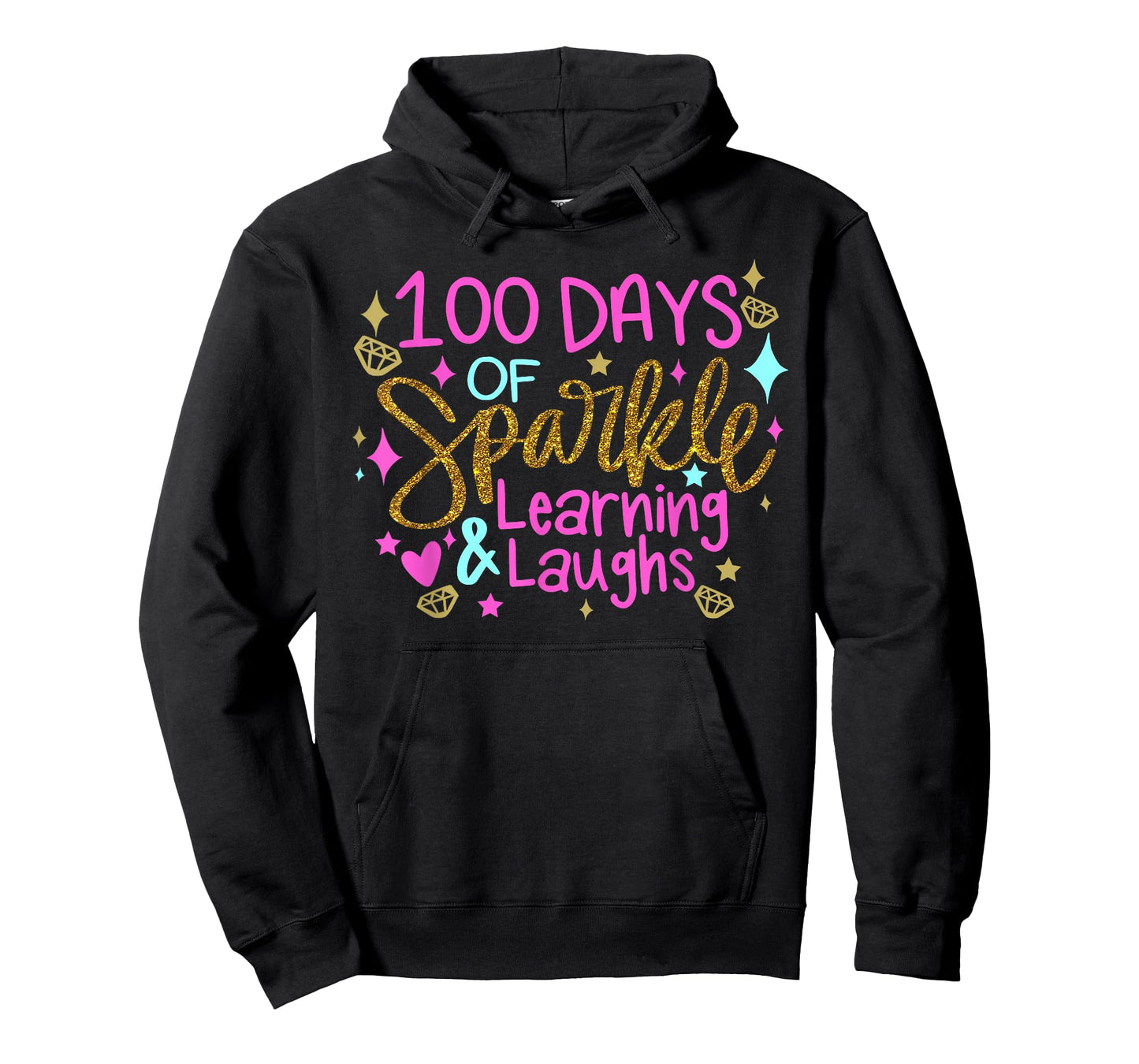100 Days Sparkle Learning & Laughs Happy 100 Days of School T-Shirt