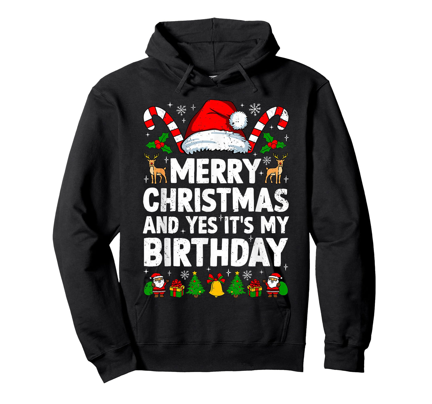 Merry Christmas & Yes It's My Birthday Xmas Bday Pajamas T-Shirt