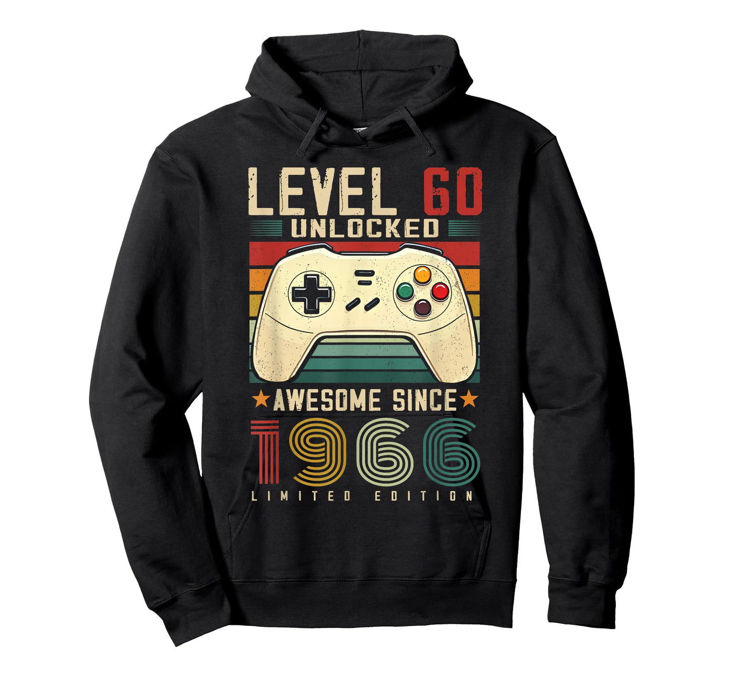 Level 60 Unlocked Awesome Since 1966 60th Birthday Gaming T-Shirt