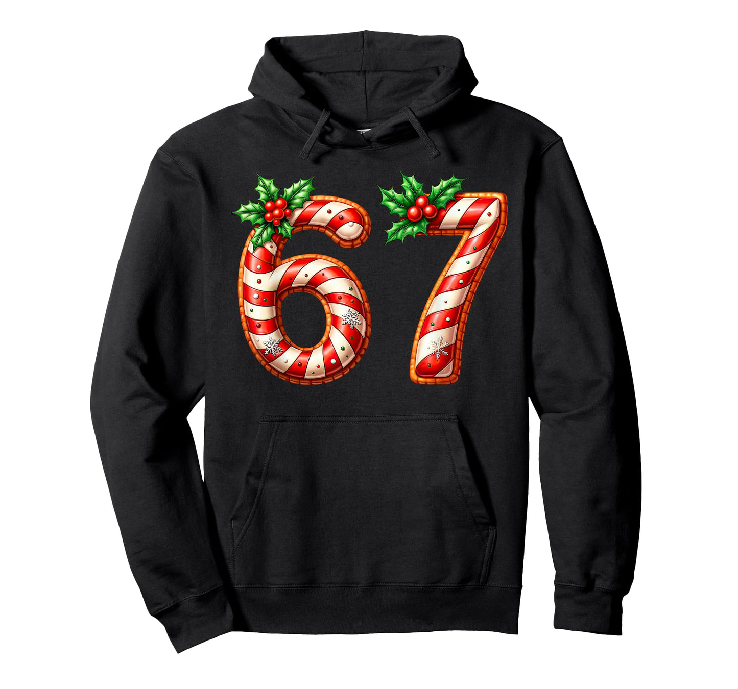Funny Six Seven 67 Meme Gen Alpha Slang 6 7 Candy Cane T-Shirt