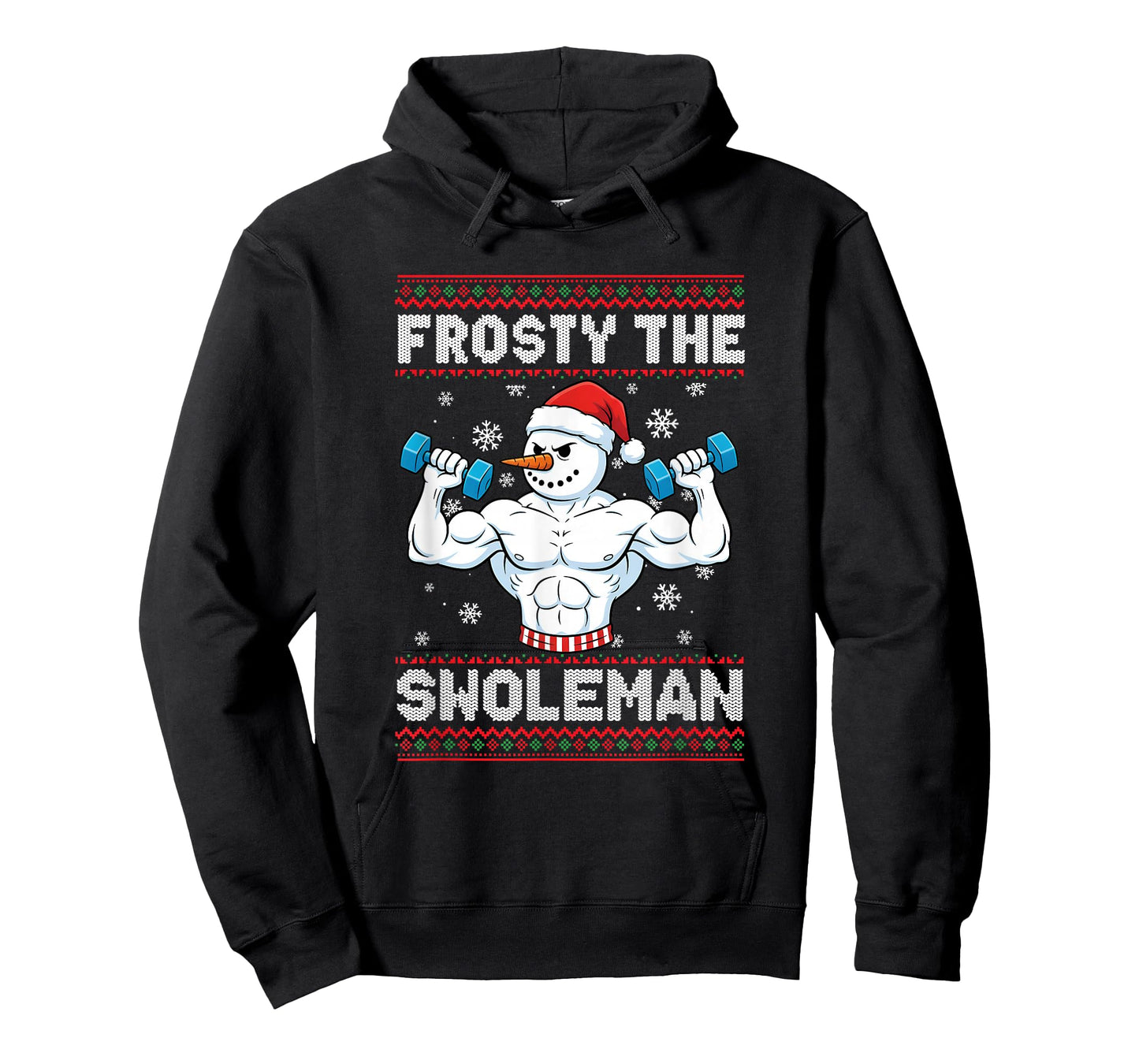 Frosty The Swoleman Ugly Christmas Sweater Funny Snowman Gym T-Shirt