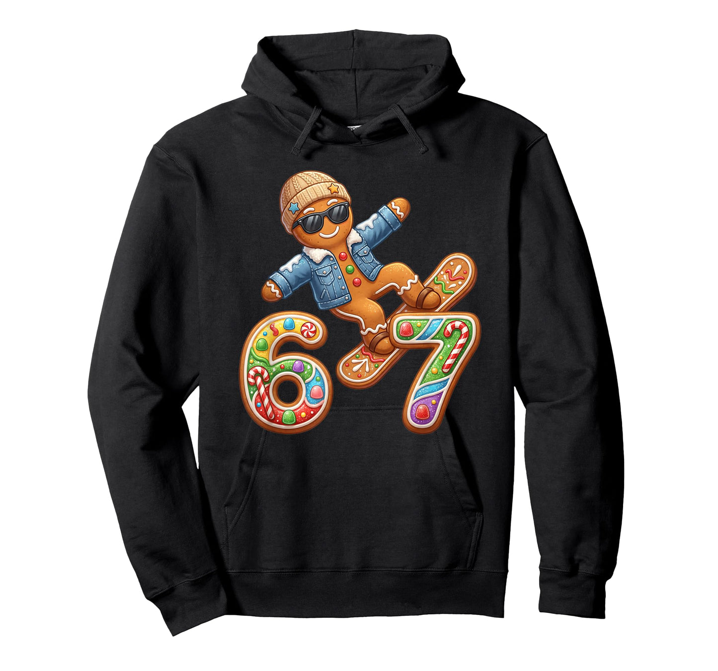 Funny Gingerbread Six Seven 67 Ice Cream Drip Christmas Boys T-Shirt