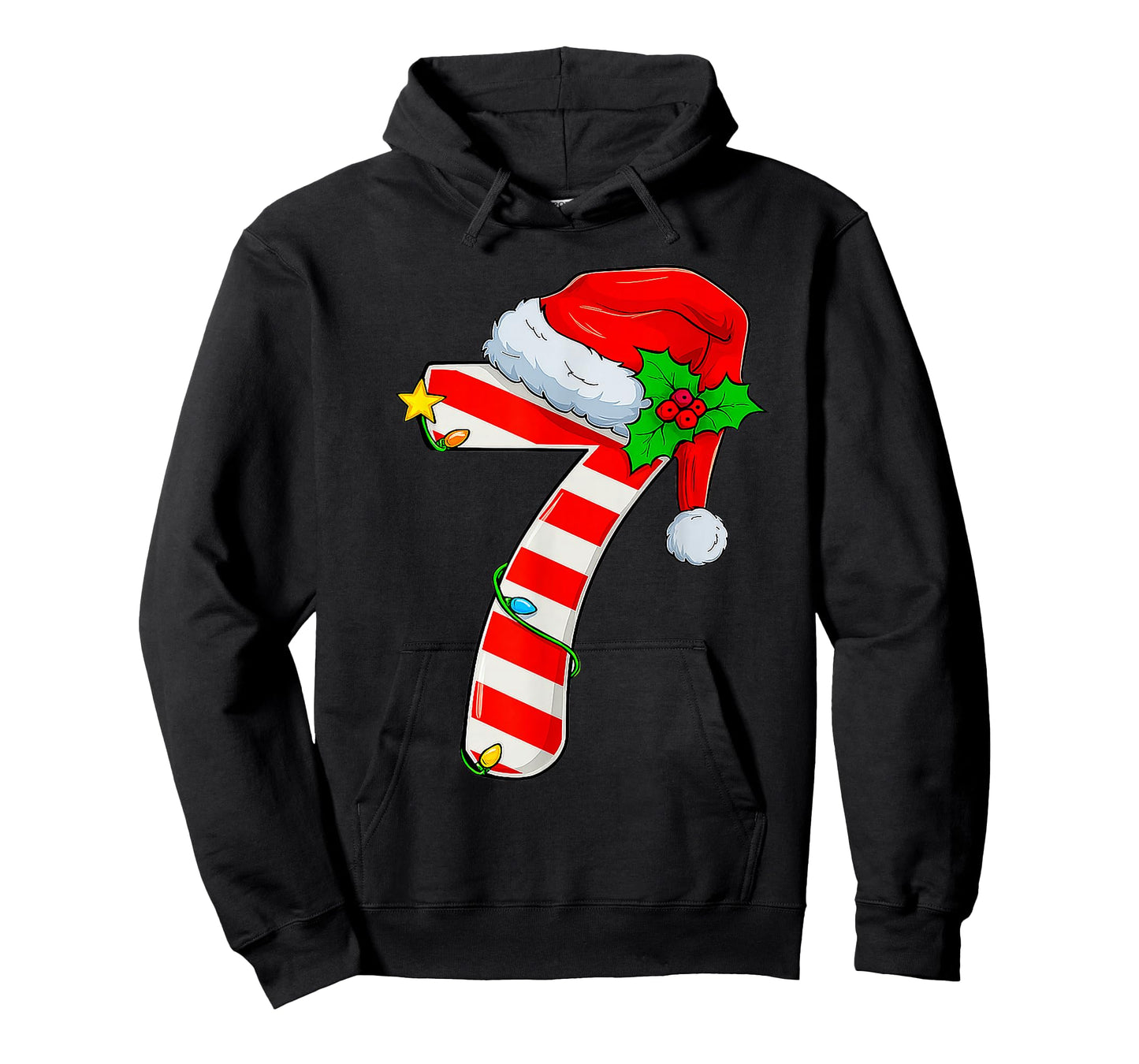 Fun Six Seven 6 7 Meme Candy Cane Lights Santa Christmas T-Shirt