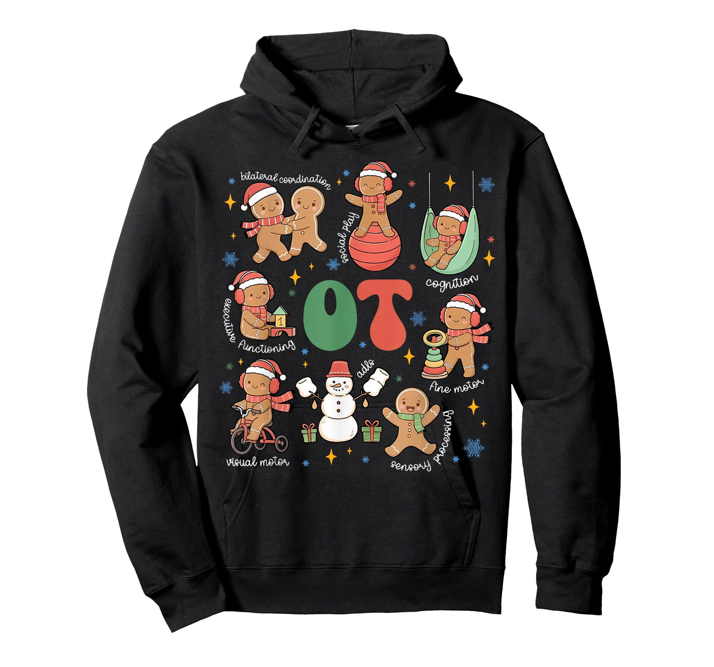 Occupational Therapy OT Gingerbread Christmas Pediatric OTA T-Shirt