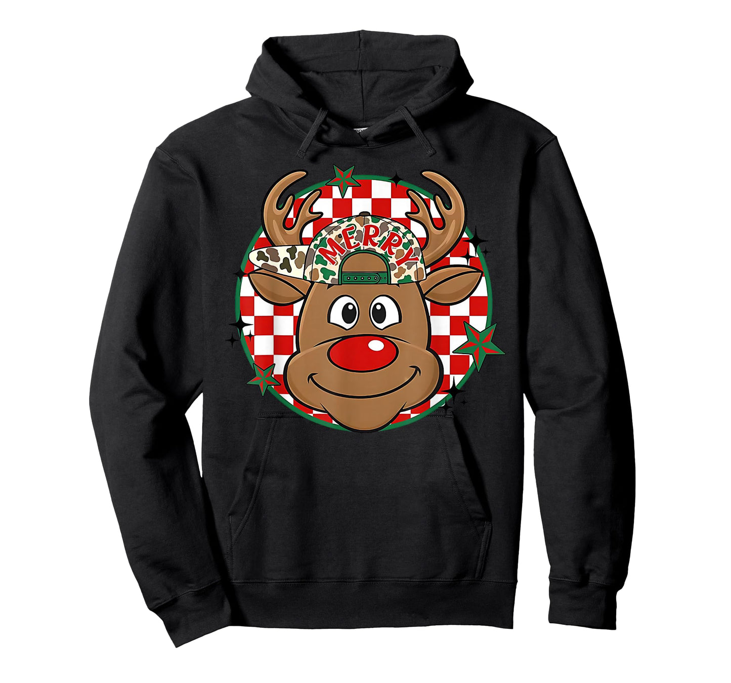 Reindeer Rudolph Merry Christmas Xmas Holiday Boys Camo T-Shirt