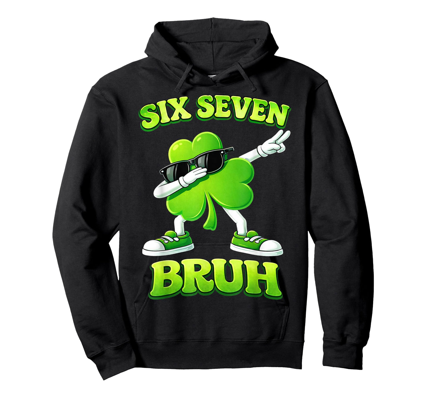St Patricks Day Six Seven Bruh 6 7 Meme Shamrock Kids Boys T-Shirt