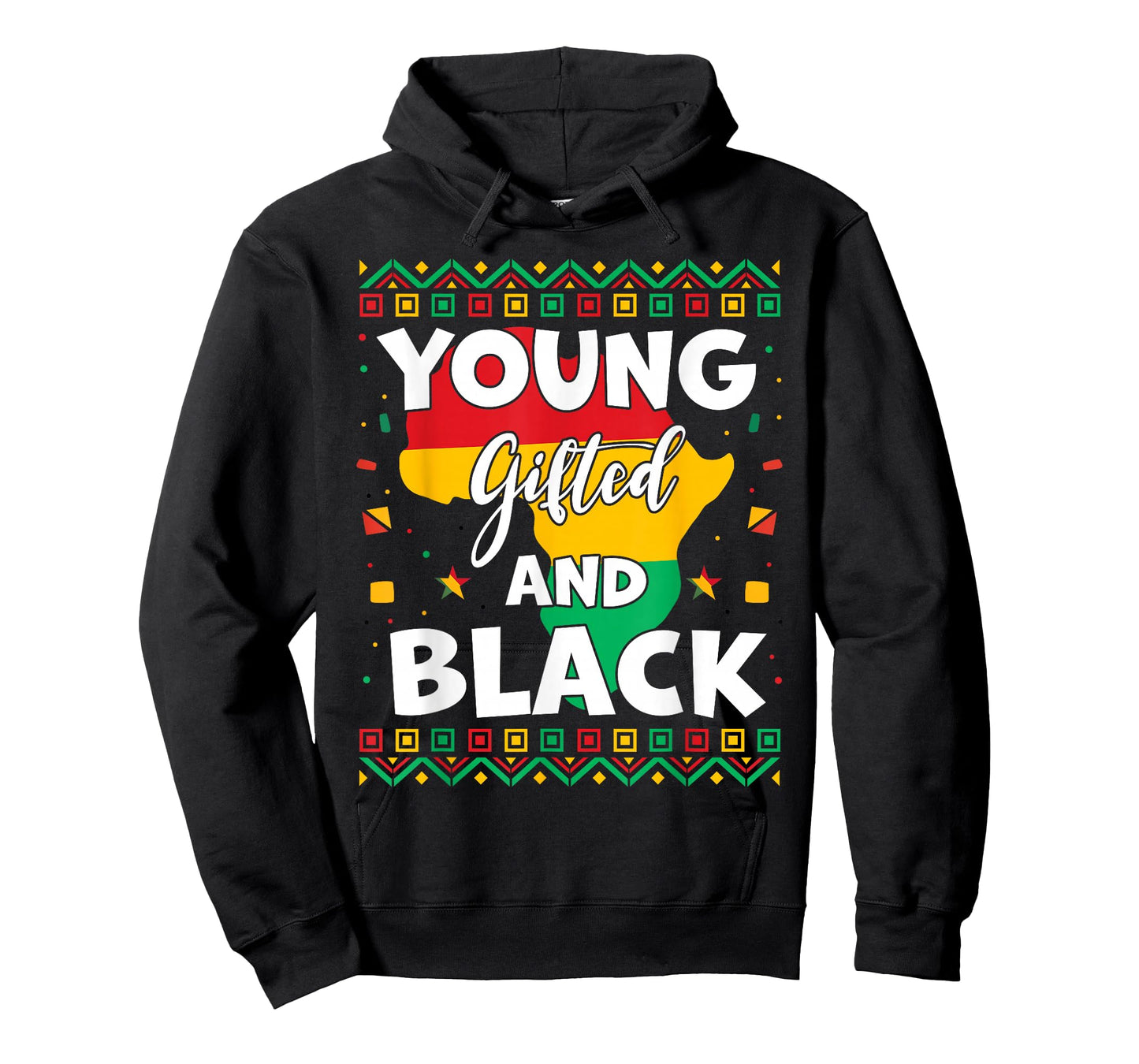 Black History Month African Maps Young Gifted & Black Pride T-Shirt