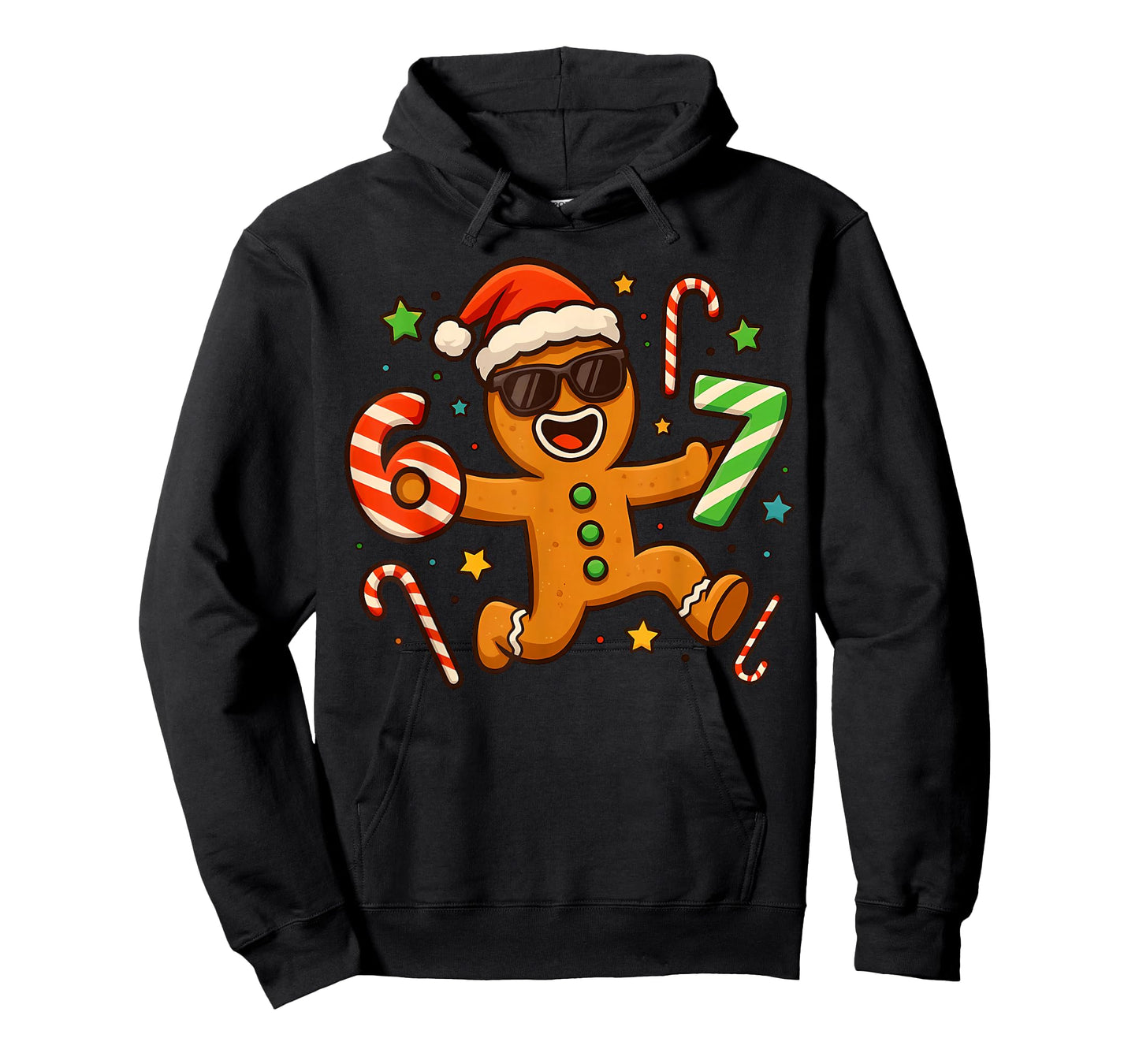 Funny Gingerbread Six Seven 67 Candy Cane Christmas Boys T-Shirt