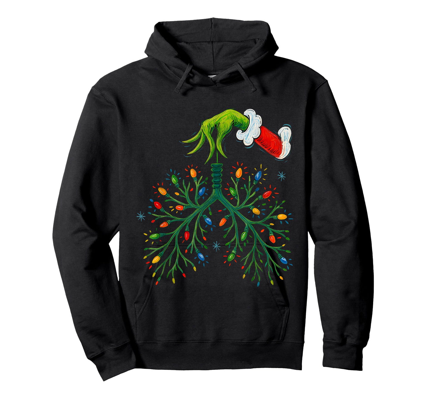 Funny Christmas Lungs Lights Art – RT Holiday T-Shirt