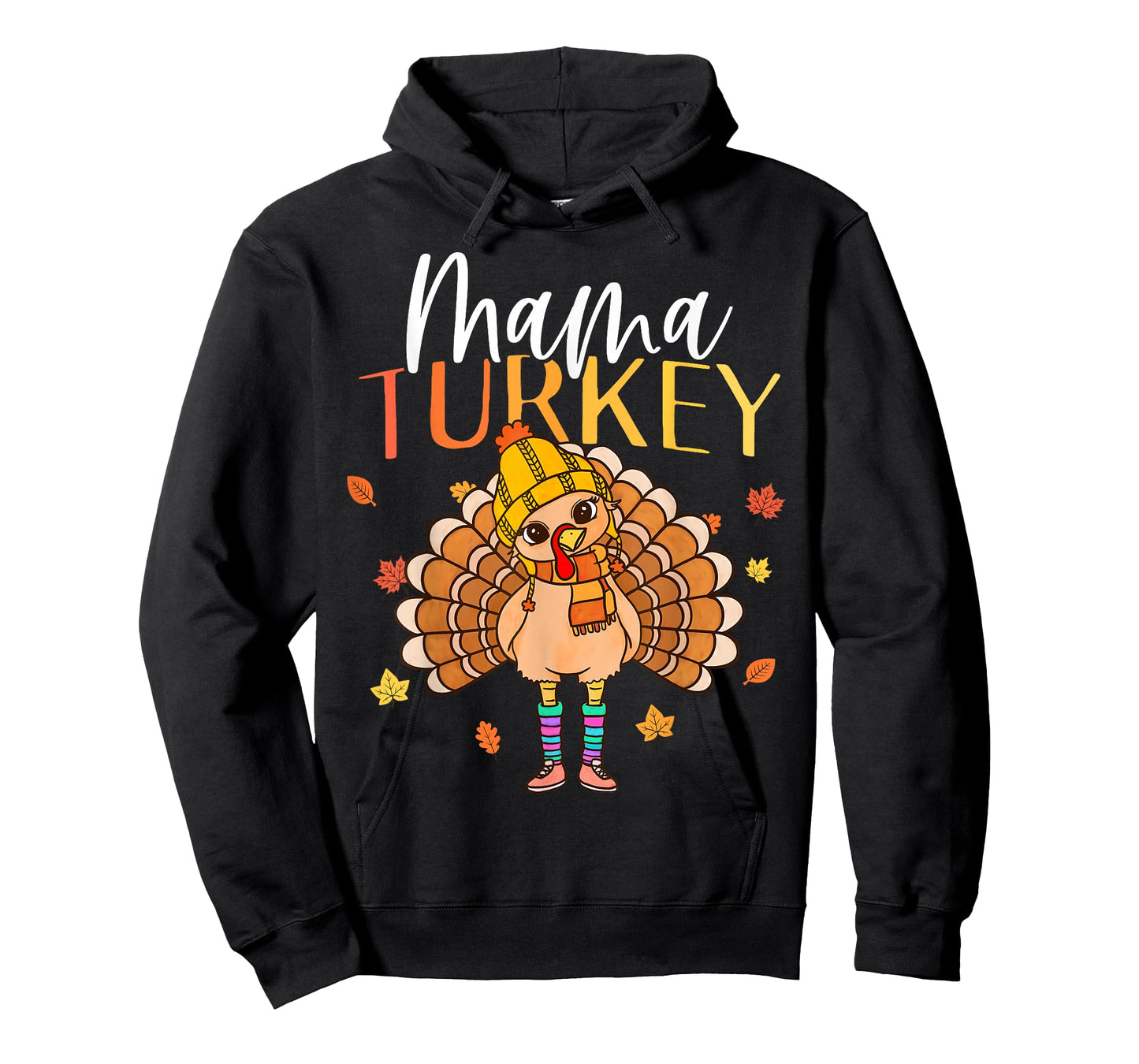 Mama Turkey Happy Thanksgiving Mom Mommy Fall Womens T-Shirt