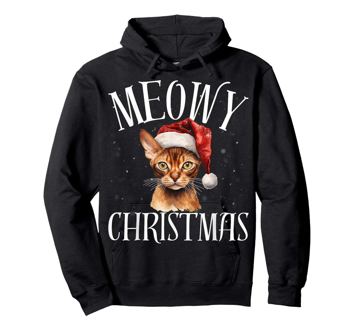 Funny Meowy Christmas Abyssinia Cat Merry Xmas Holiday Party T-Shirt