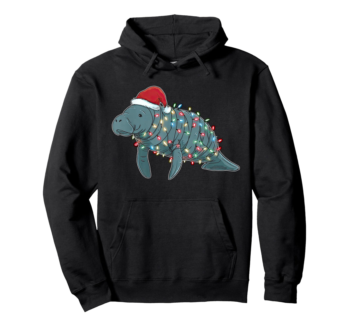 Funny Manatee Christmas Graphics Animal Lights Lover T-Shirt