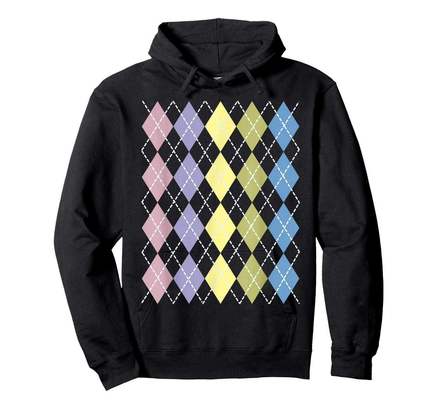 Retro Argyle Plaid Pattern Design in Pastel Colors T-Shirt