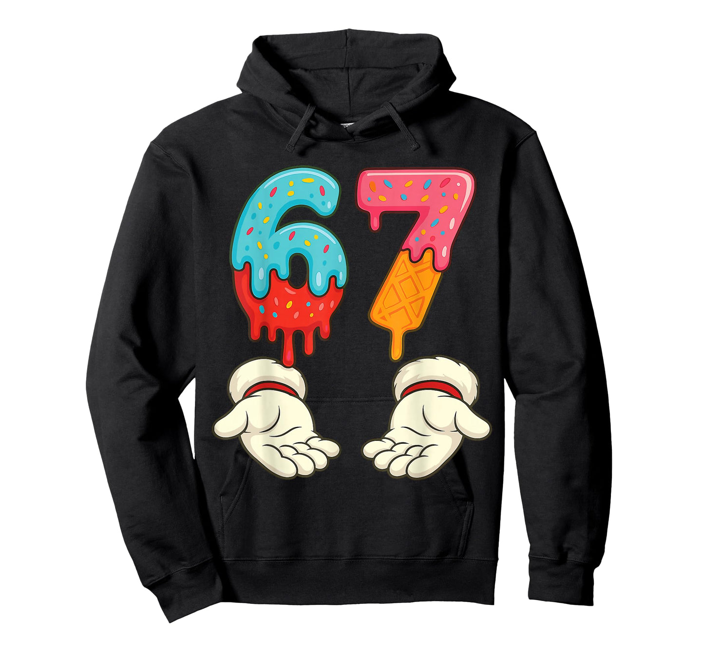 Funny Six Seven 6 7 Meme Christmas Ice Cream Drip Xmas Santa T-Shirt