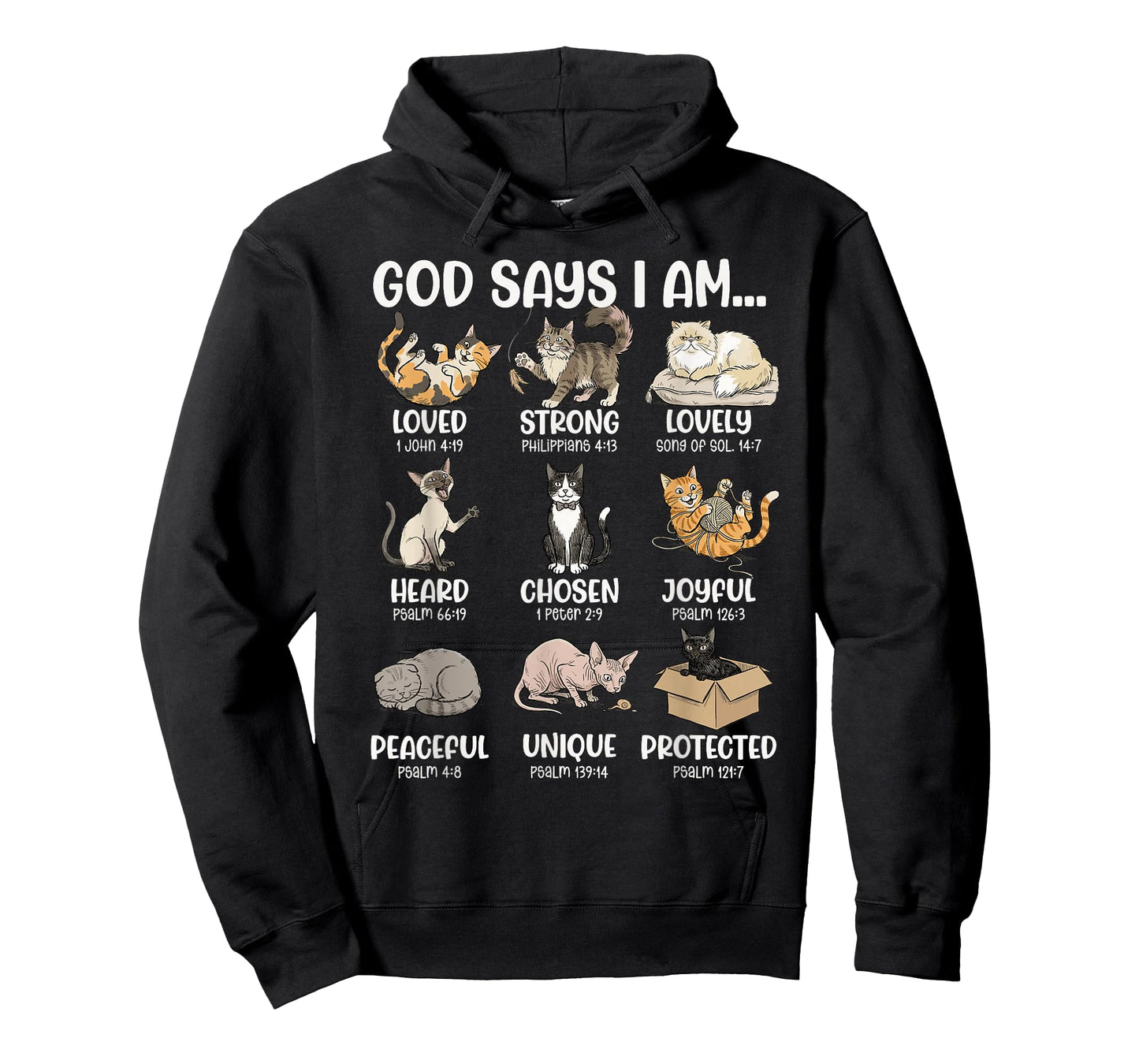 God Says I Am Bible Verses for Christian Cat Lover T-Shirt