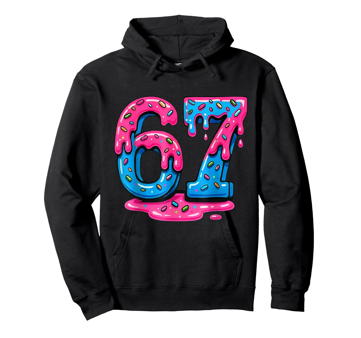 67 Six Seven Ice Cream Drip Cool Meme 67 Funny Number 6 7 T-Shirt