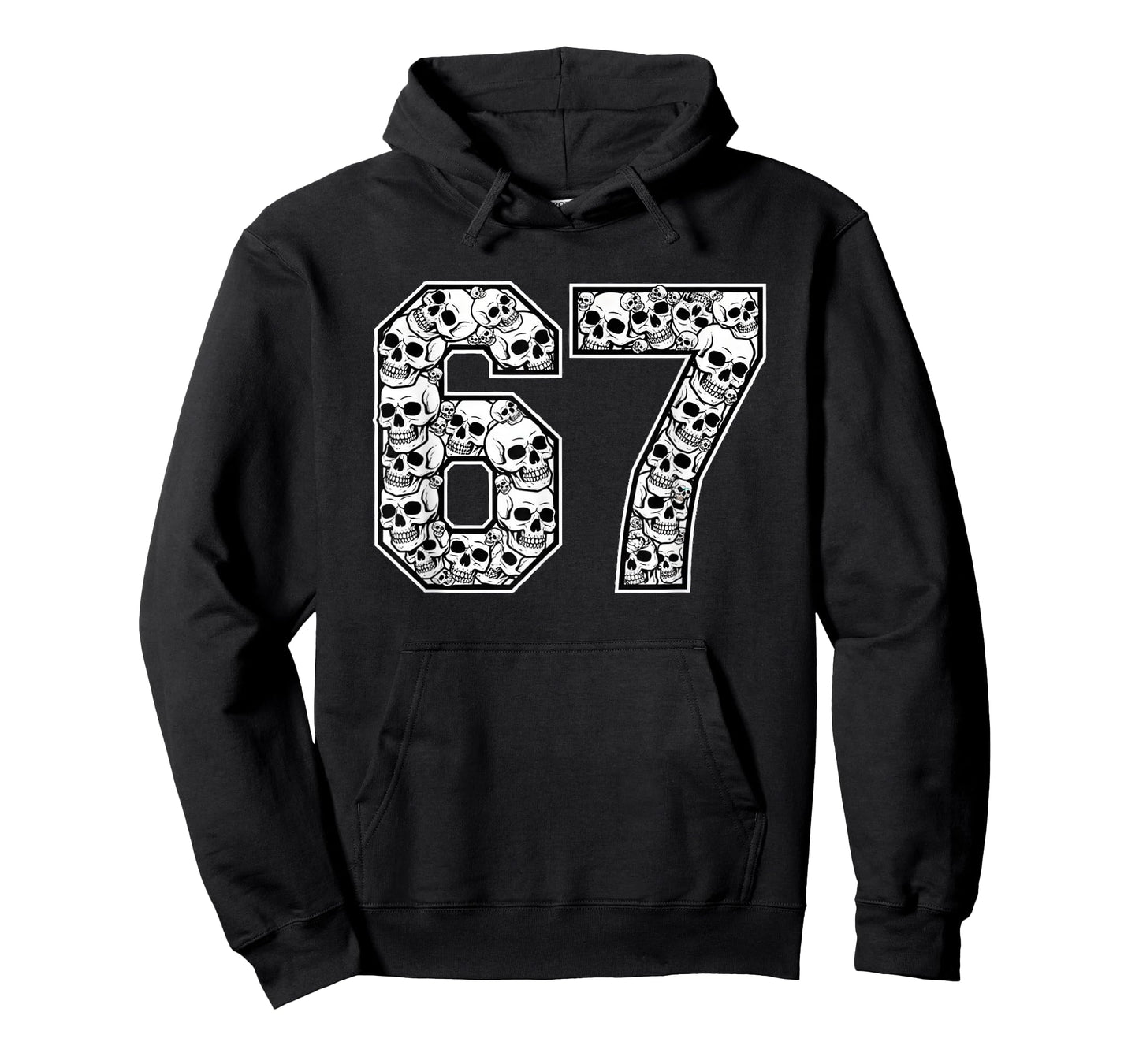 67 Meme Skull Pattern Graphic Halloween Number Art Gen Alpha T-Shirt