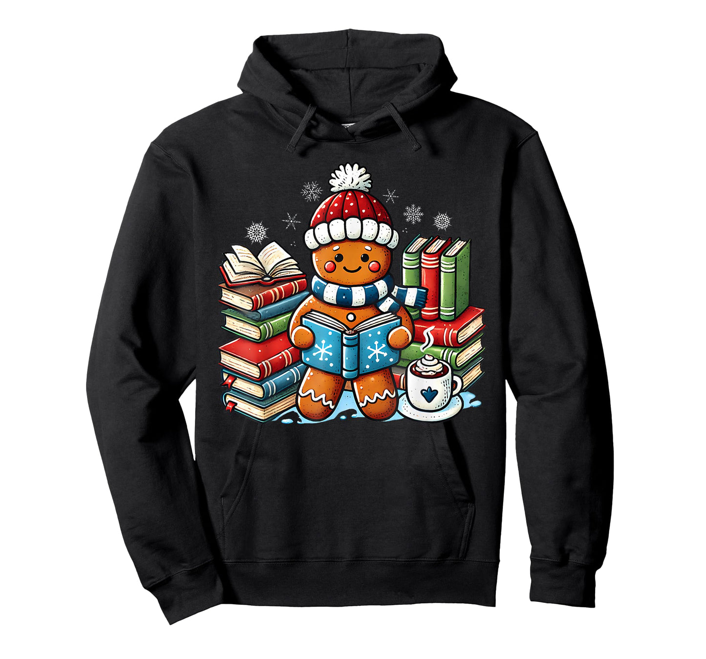 Gingerbread Reading Book Lovers Christmas Bookworm Librarian T-Shirt