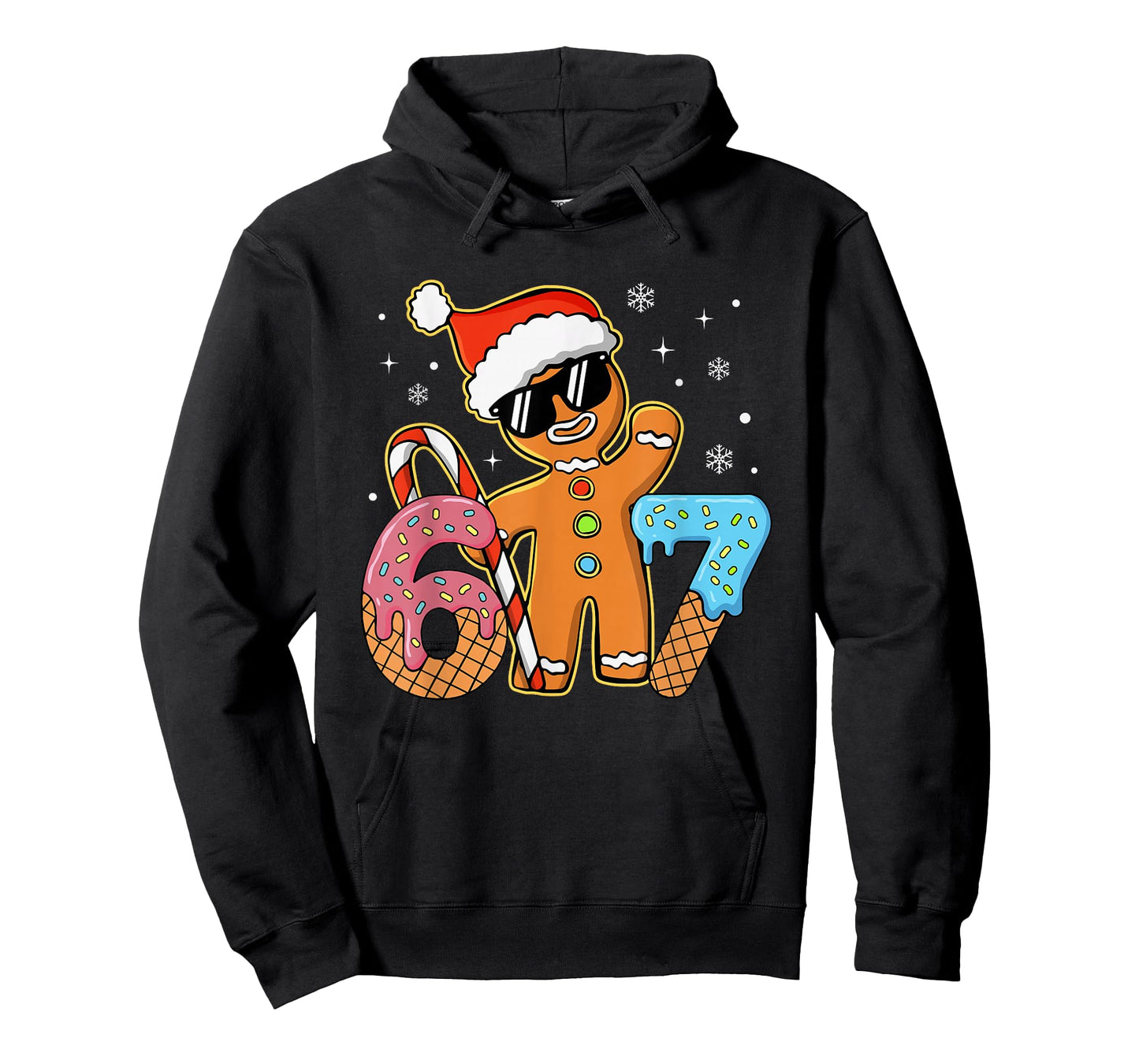 Funny Gingerbread Six Seven 67 Ice Cream Drip Christmas Boys T-Shirt