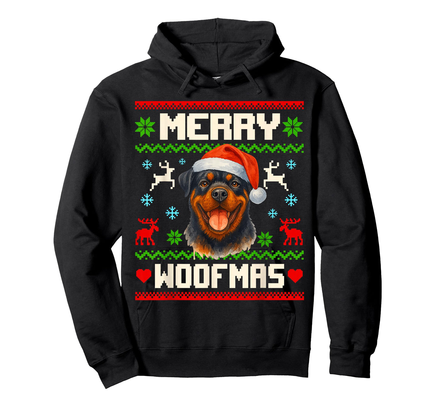 Rottweiler Dog Christmas Ugly Sweater Pet Dog Lover Xmas T-Shirt