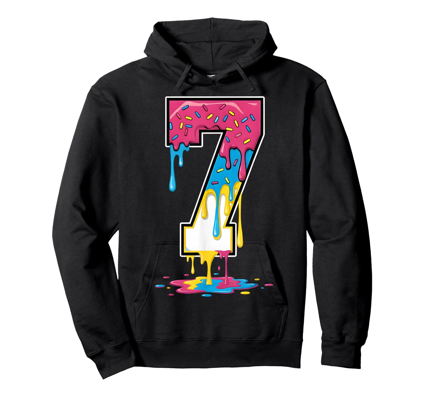 Number 7 Team Sports Ice Cream Drip Matching Varsity 7 T-Shirt