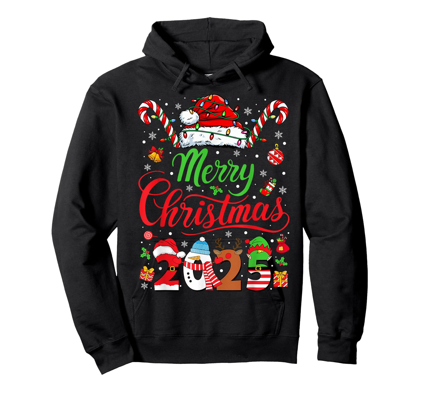Merry Christmas 2025 Santa Reindeer Snowman Christmas Family T-Shirt