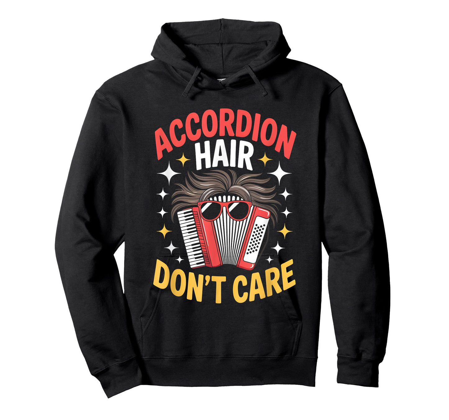 Accordion Hair Dont Care Funny Accordion Player T-Shirt