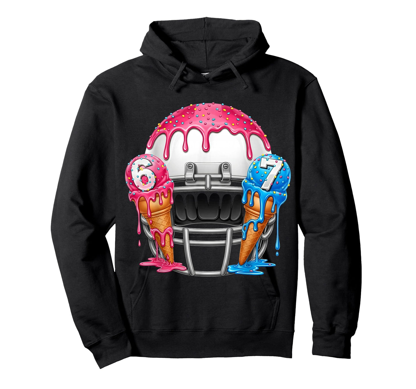 67 Number Ice Cream Drip American Football Art T-Shirt