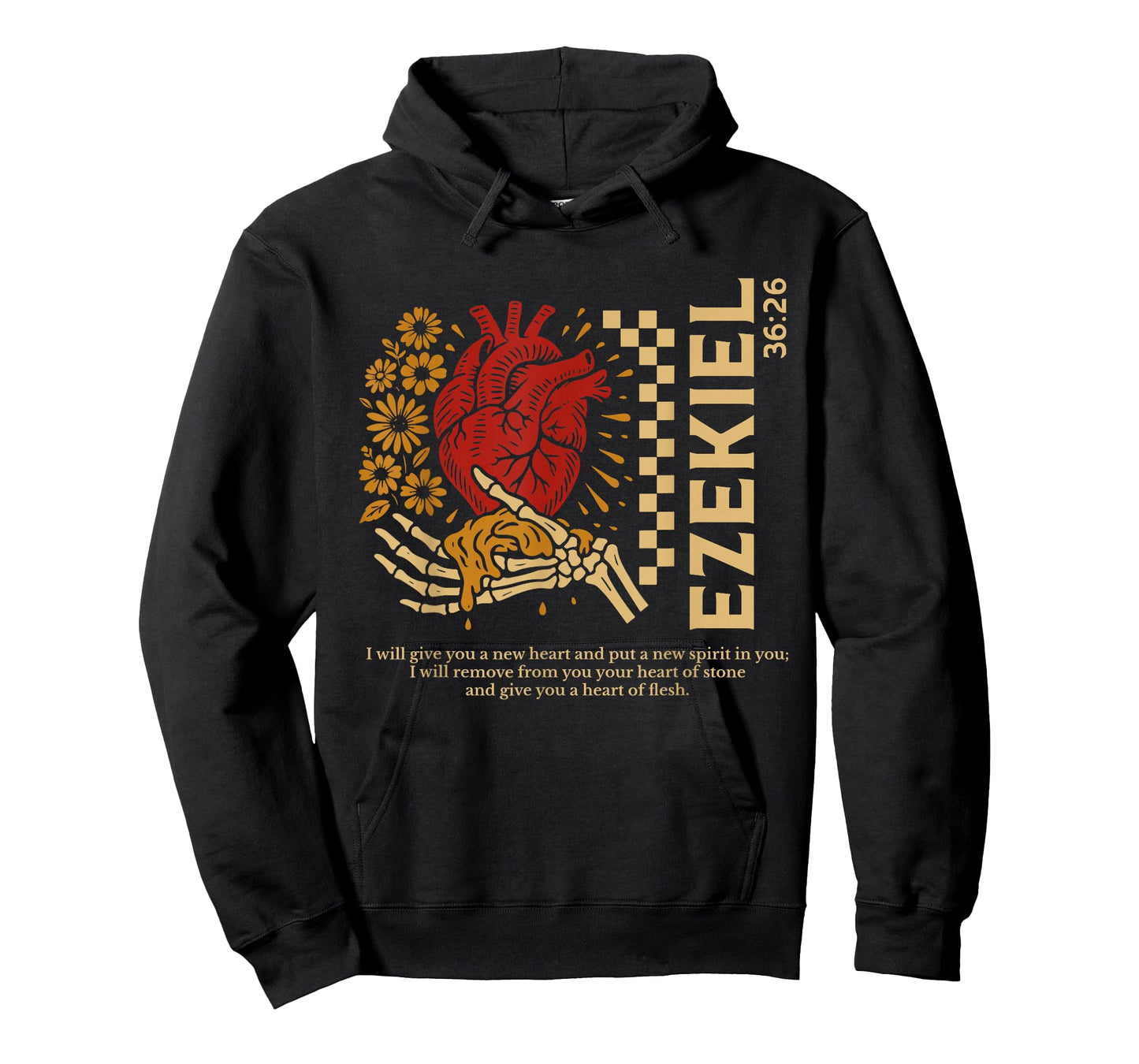 Vintage Ezekiel 36-26 Heart of Flesh Bible Verse Christian T-Shirt