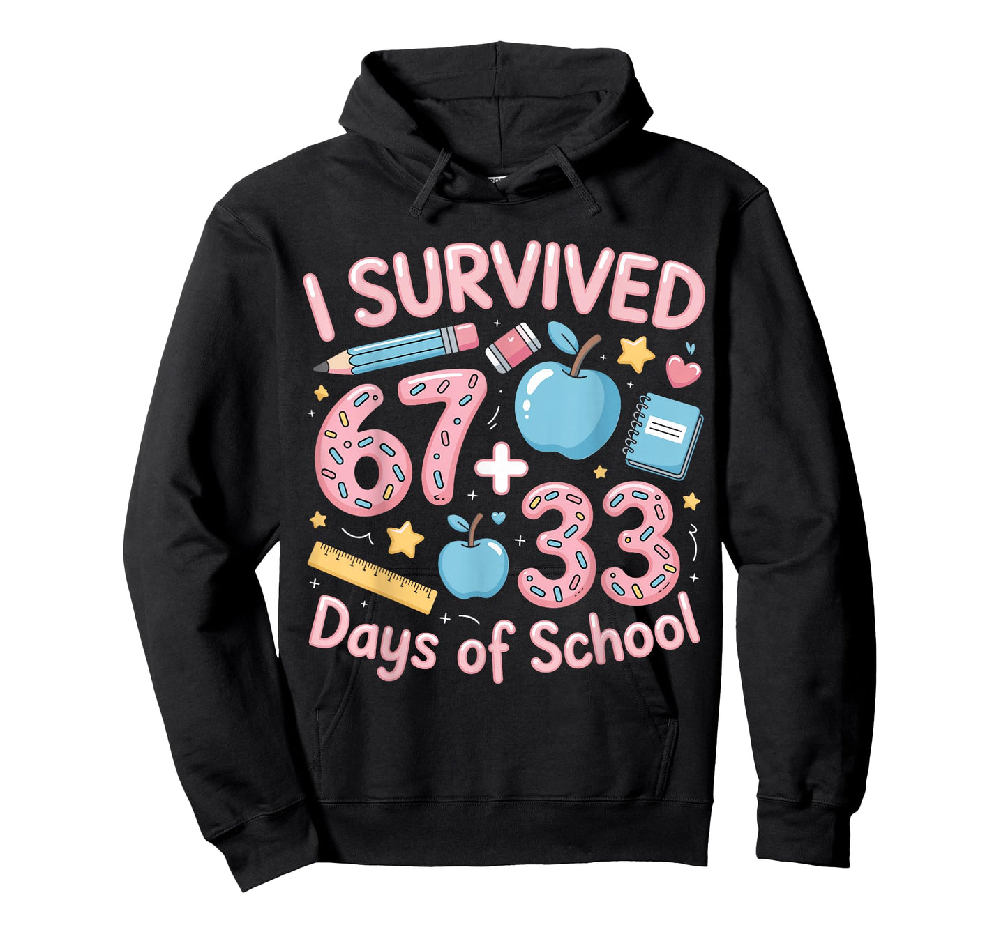 I Survived 67 Plus 33 Days of School for Kids Funny 6 7 Meme T-Shirt