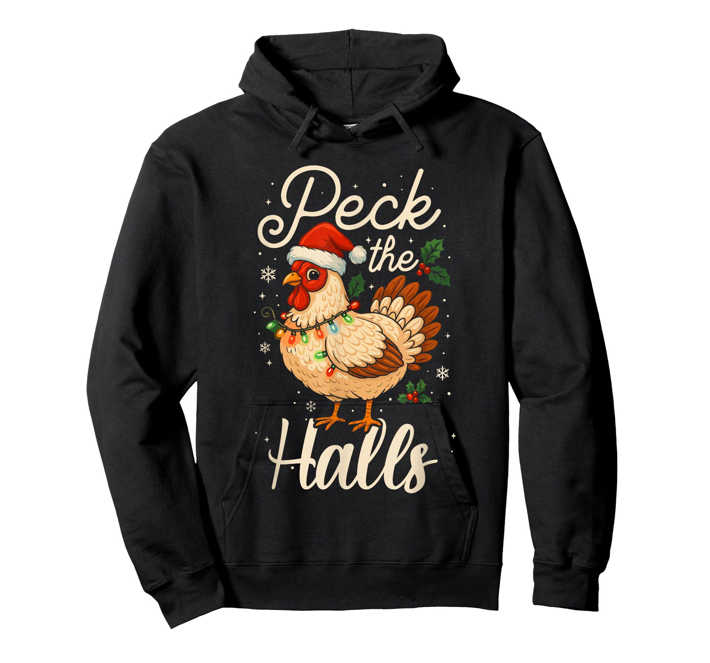 Funny Christmas Chicken Pajamas Shirt, Peck The Halls T-Shirt