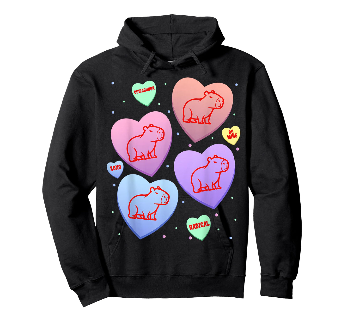Capybara Candy Heart Pastel Cute Kitten Valentines Day T-Shirt